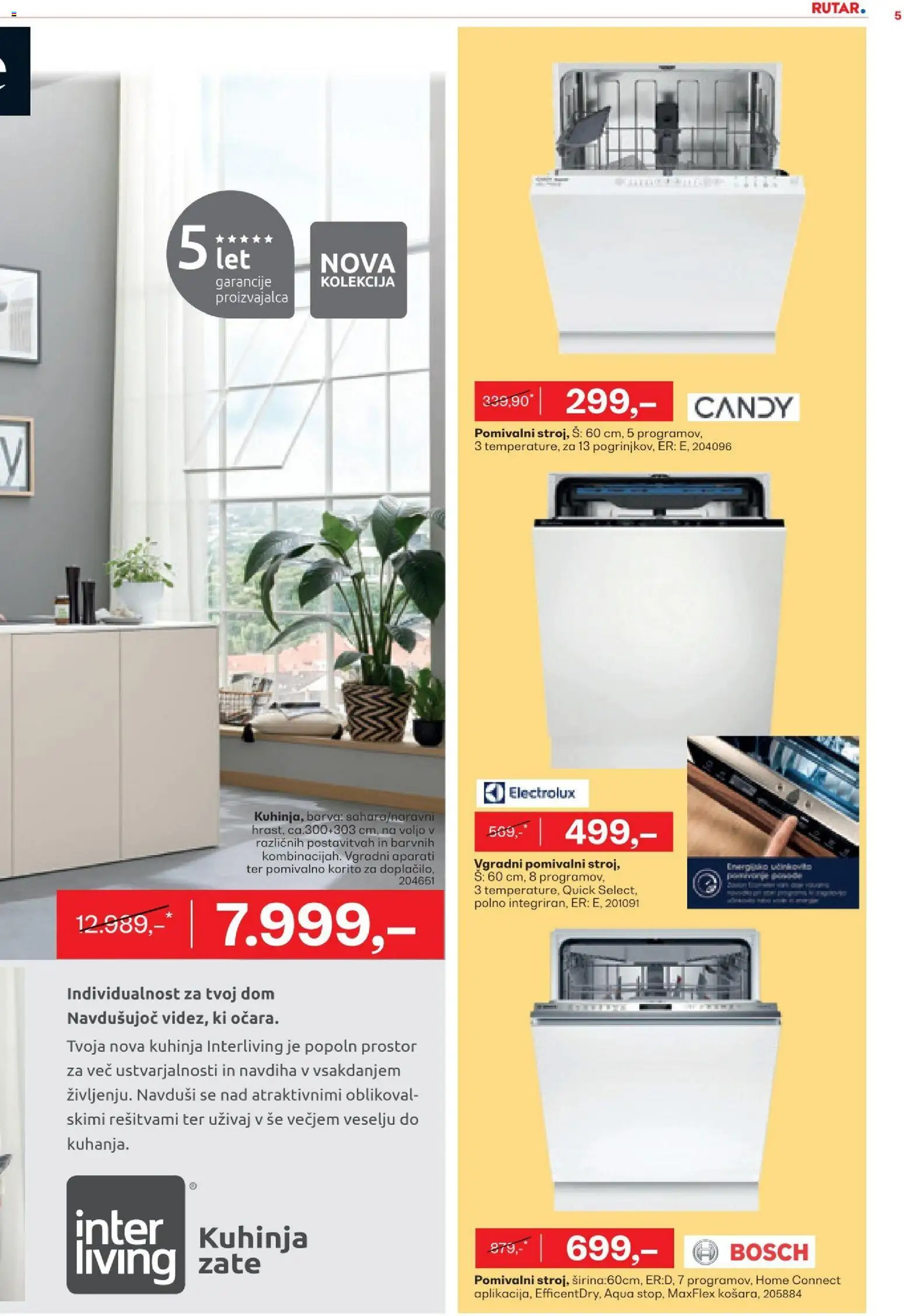 Novi Rutar katalog ponudbe – veljaven od 18.08.2026 | Stran: 5 | Izdelki: Pomivalni stroj, Kuhinja, Pomivalno korito, Barva