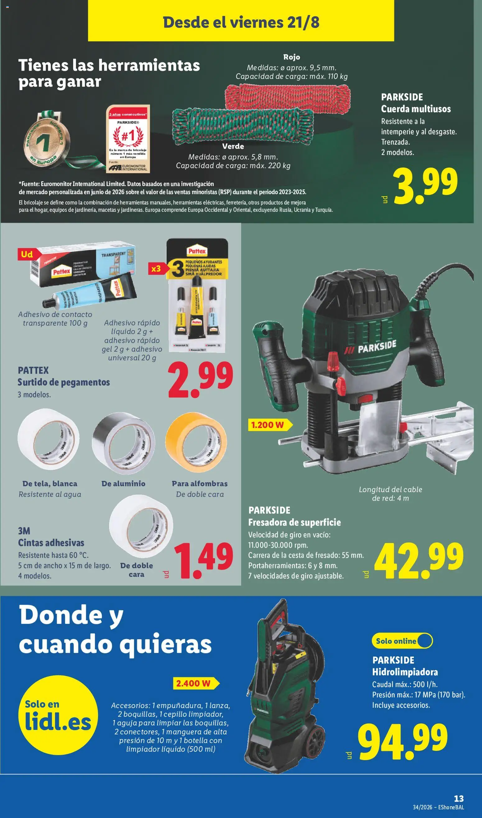 Lidl folleto de bazar │ válido desde el 17/08/2026 | Página: 27 | Productos: Hidrolimpiadora, Manguera, Macetas, Agua