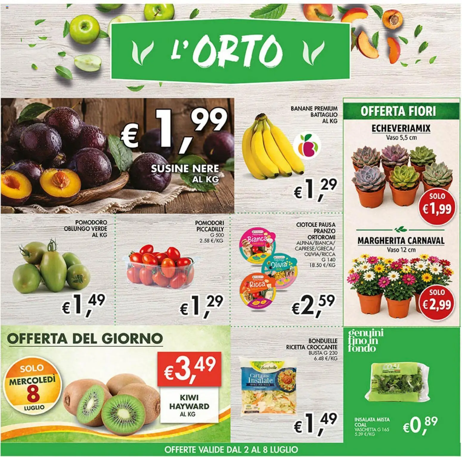 Volantino Coal del 02/07/2026 | Pagina: 2 | Prodotti: Banane, Kiwi, Pomodoro, Susine