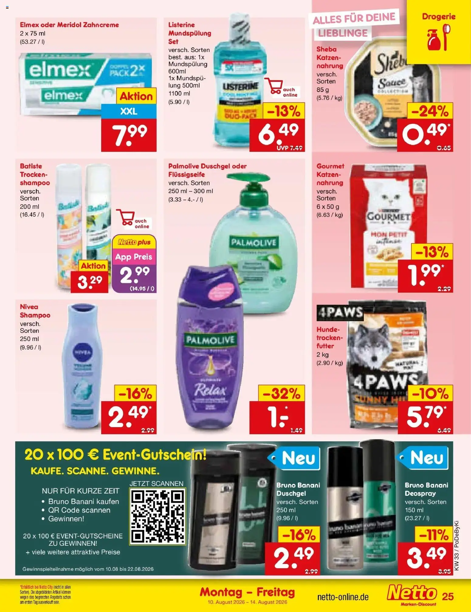 Netto Marken-Discount Prospekt Thierhaupten (ab 10.08.2026) » Angebote | Seite: 35 | Produkte: Sheba, Duschgel, Deospray, Listerine