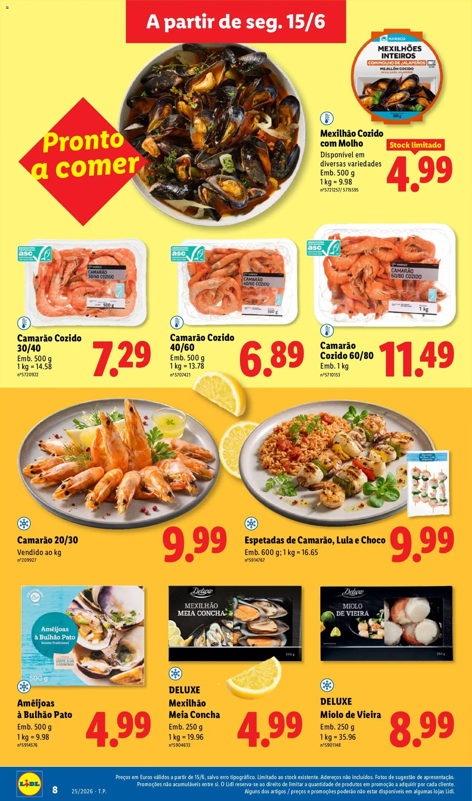 Lidl Folheto Especial │ válido de 15/06/2026 | Página: 8 | Produtos: Pato, Camarão, Mexilhões, Alho