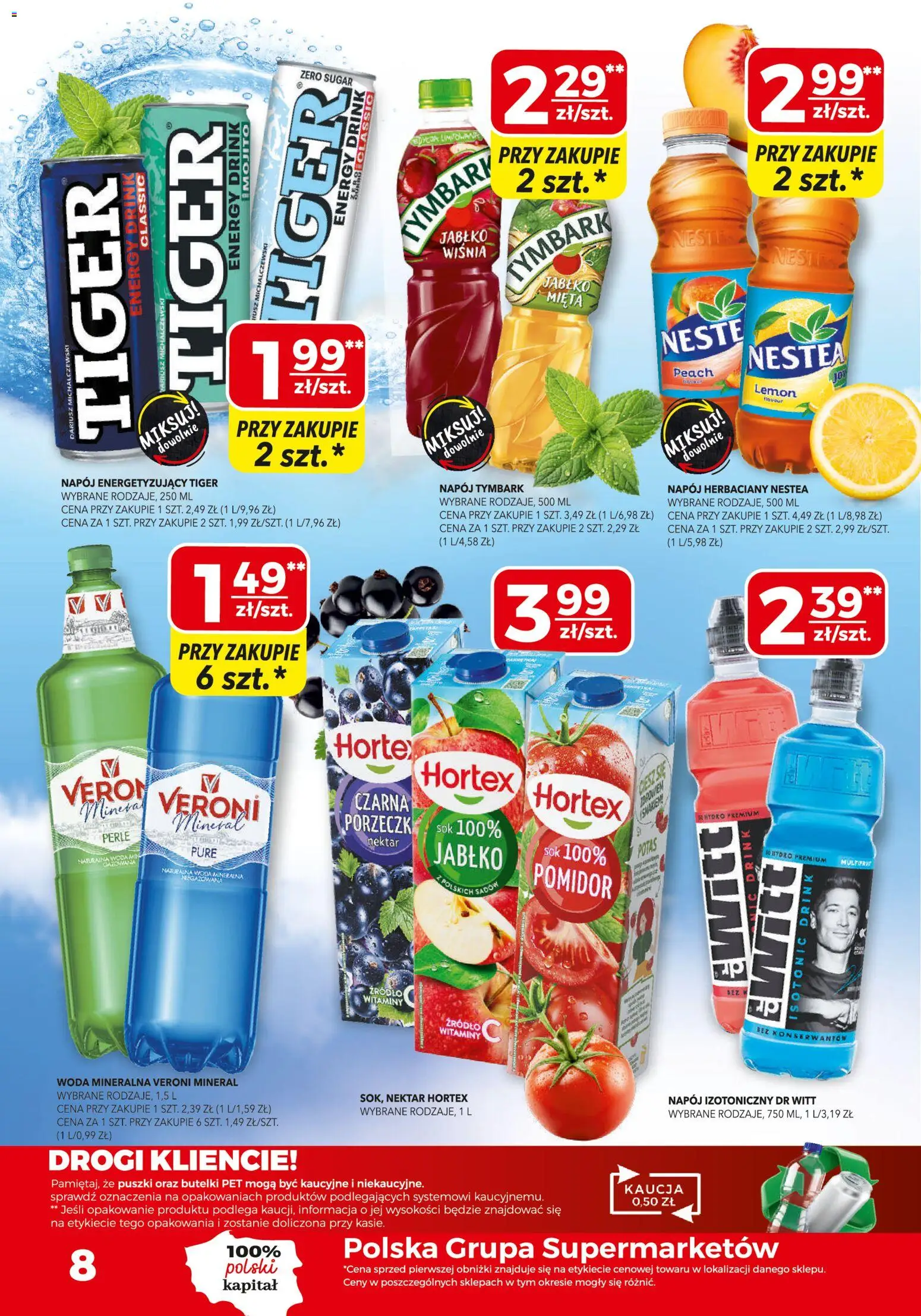 Top Market gazetka od 16.07.2026 | Strona: 8 | Produkty: Mięta, Porzeczka, Sok, Woda