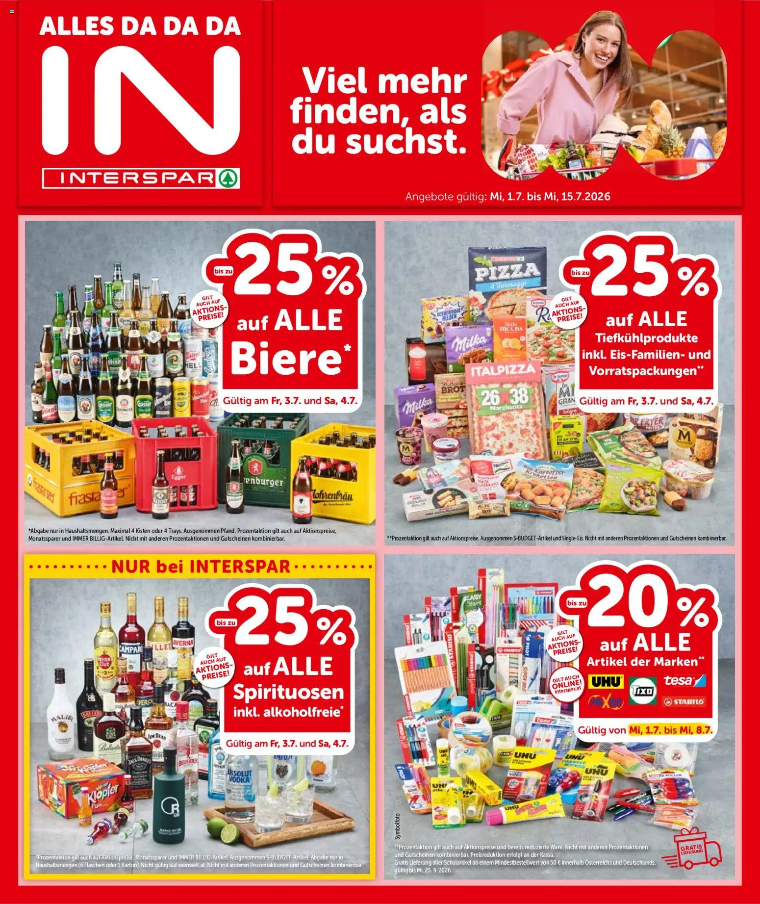 Interspar Flugblatt - Vorarlberg gültig ab 01.07.2026 | Seite: 1 | Produkte: Nauriit, Brot, Pizza