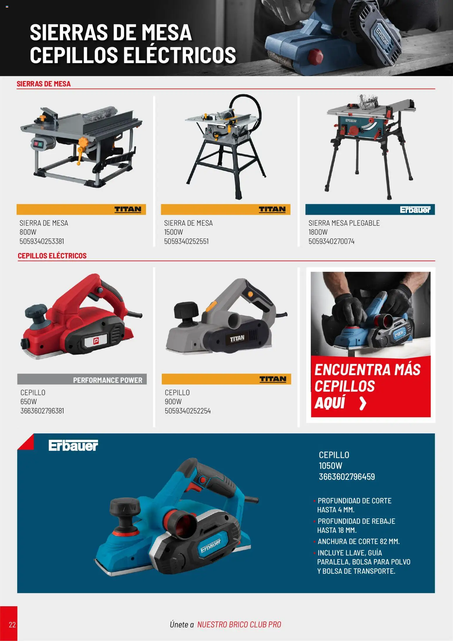 Brico Depôt Catalogo de Herramientas │ válido desde el 07/10/2026 | Página: 22 | Productos: Cepillo, Mesa plegable, Bolsa, Mesa