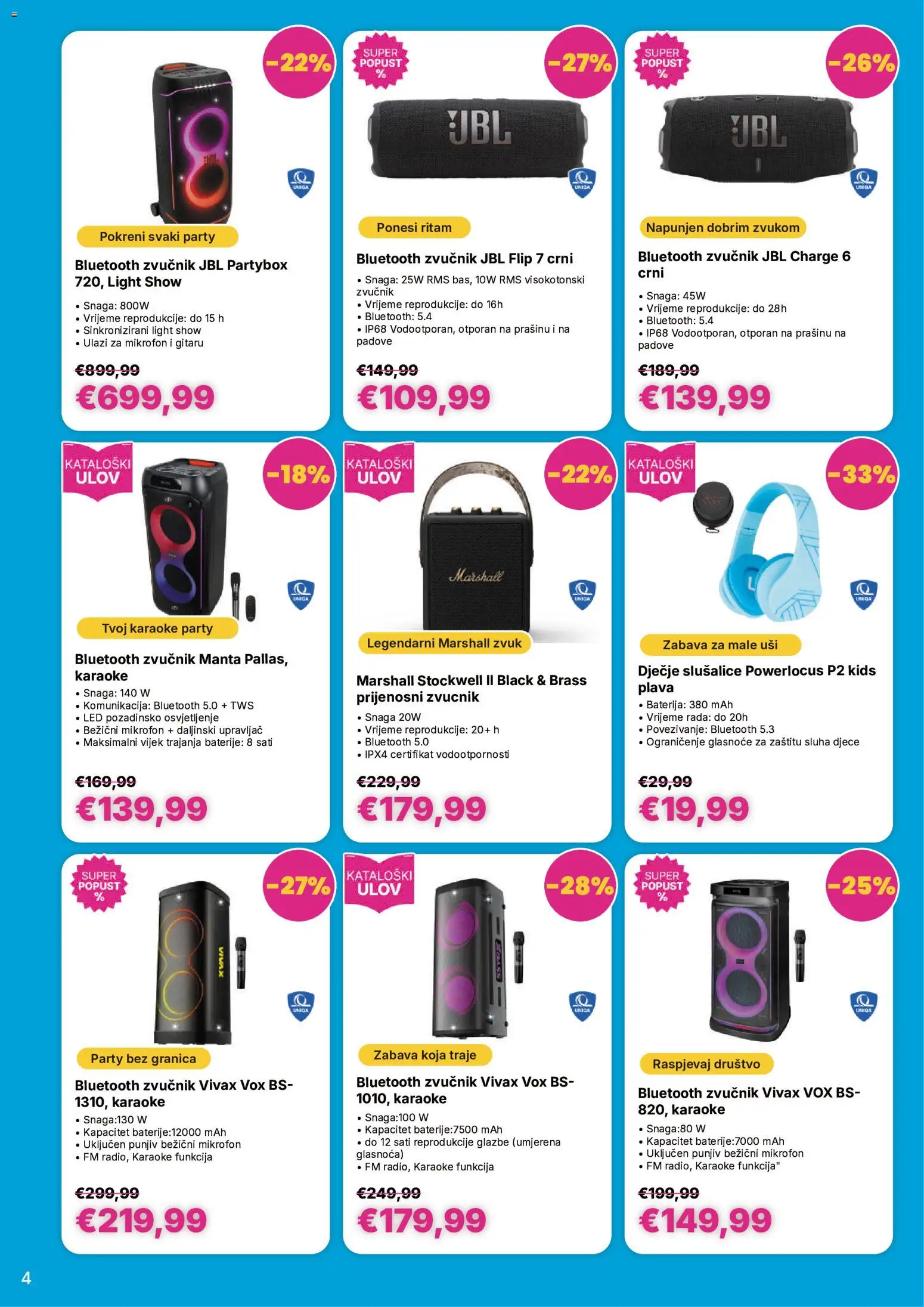 Vacom katalog | vrijedi od 12.08.2026 | Stranica: 4 | Proizvodi: Bluetooth zvučnik, Baterija, Led, Mikrofon