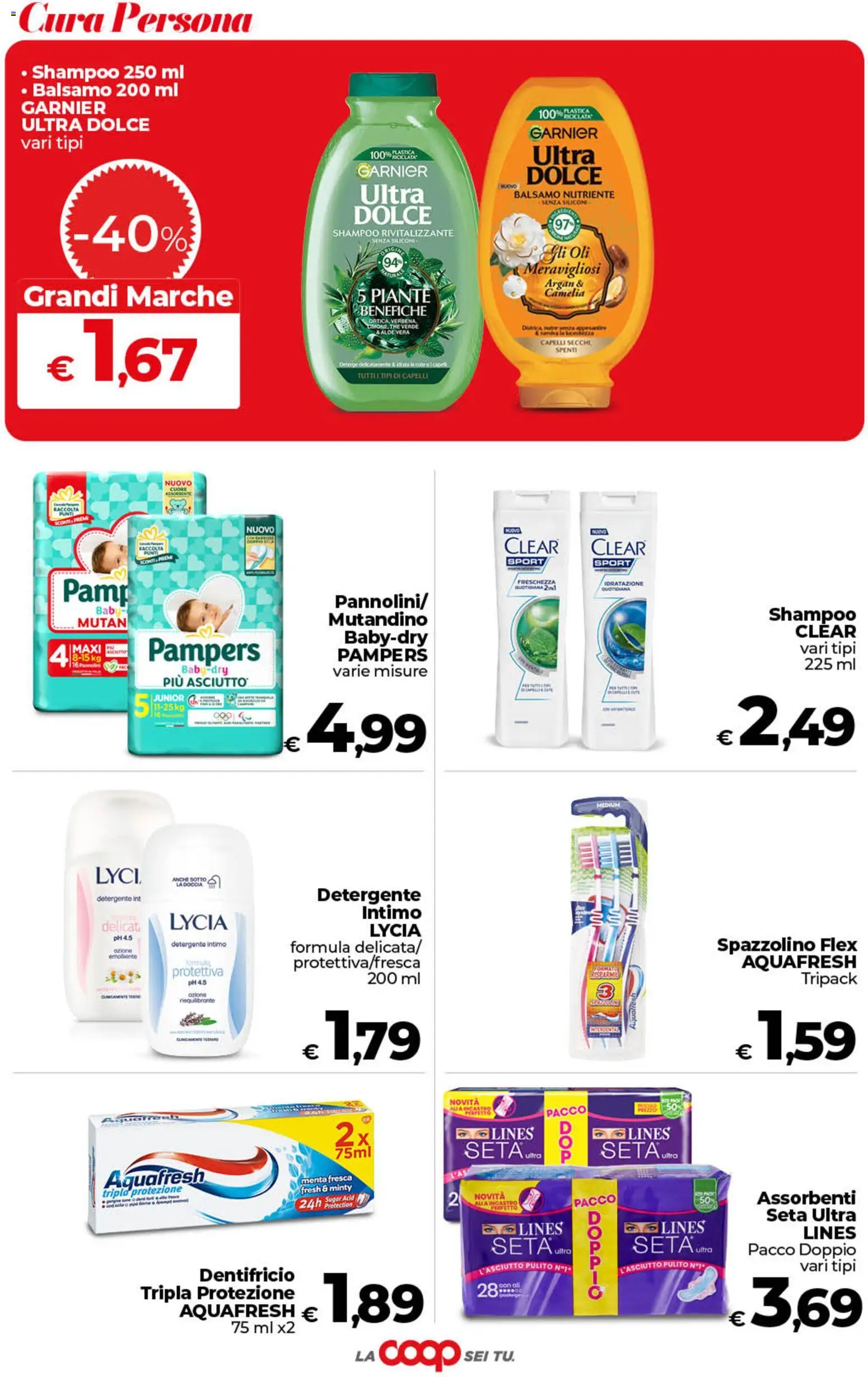 Volantino COOP del 18.06.2026 | Pagina: 33 | Prodotti: Shampoo, Detergente intimo, Pampers, Menta