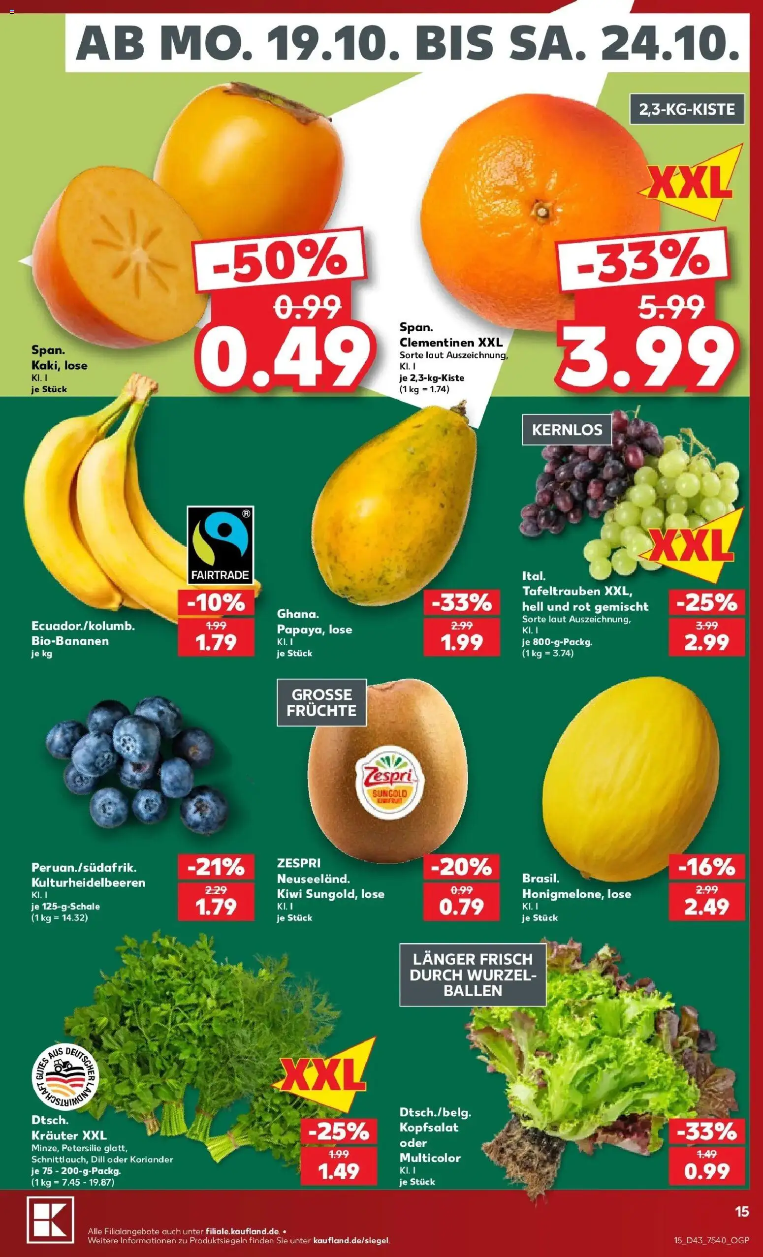Prospekt Kaufland ab 19.10.2026 » Angebote Online zum Blättern | Seite: 19 | Produkte: Petersilie, Dill, Kiwi
