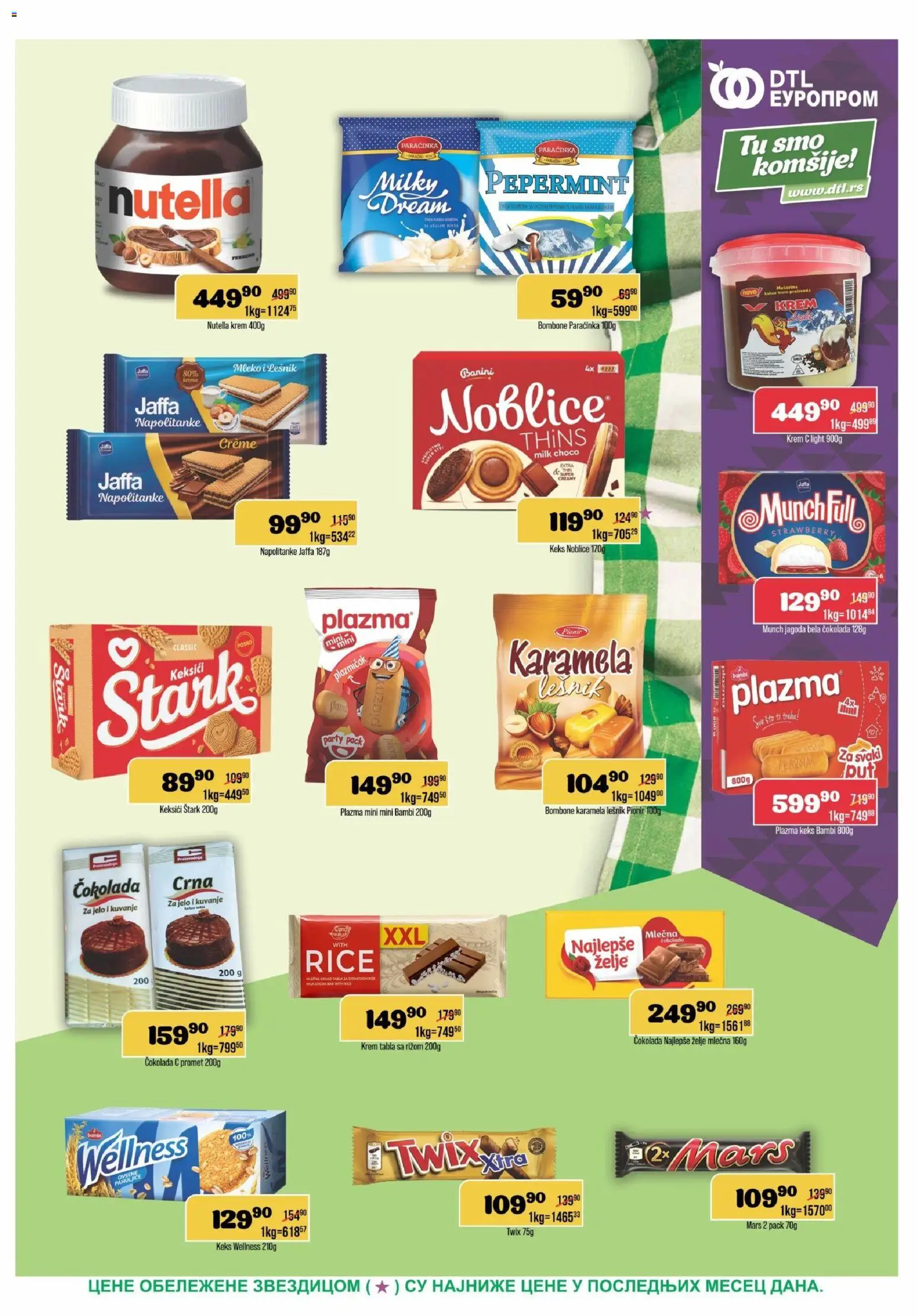 Europrom katalog - važi od 23.09.2026 | Strana: 7 | Proizvode: Twix, Sto, Bela čokolada, Nutella