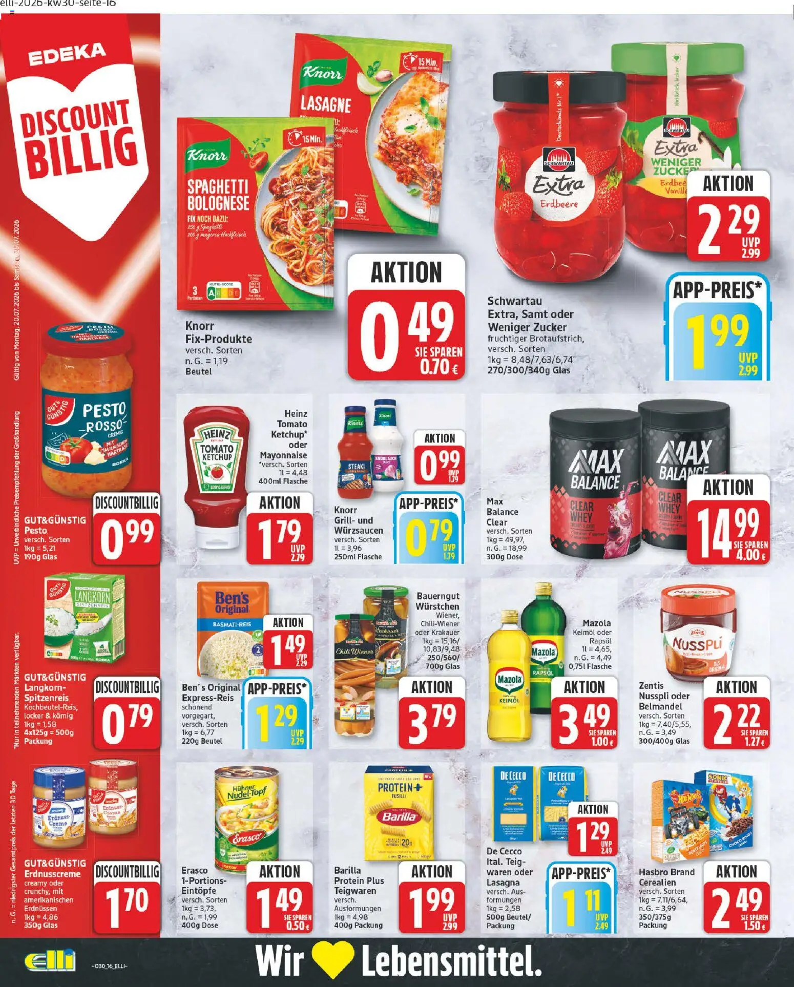 Elli Markt Prospekt Hövelhof – gültig ab 20.07.2026 | Seite: 16 | Produkte: Barilla, Bauerngut, Steak, Ketchup