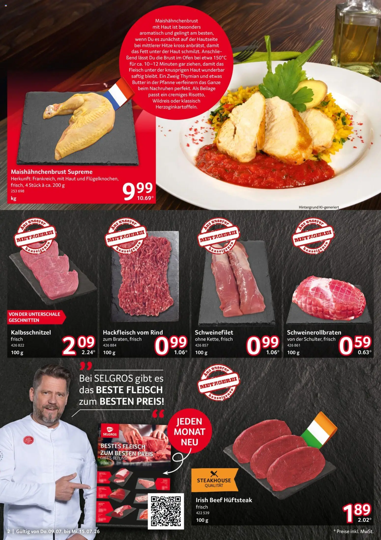 Selgros Prospekt – gültig ab 09.07.2026 | Seite: 2 | Produkte: Ofen, Schweinefilet, Fleisch, Hackfleisch