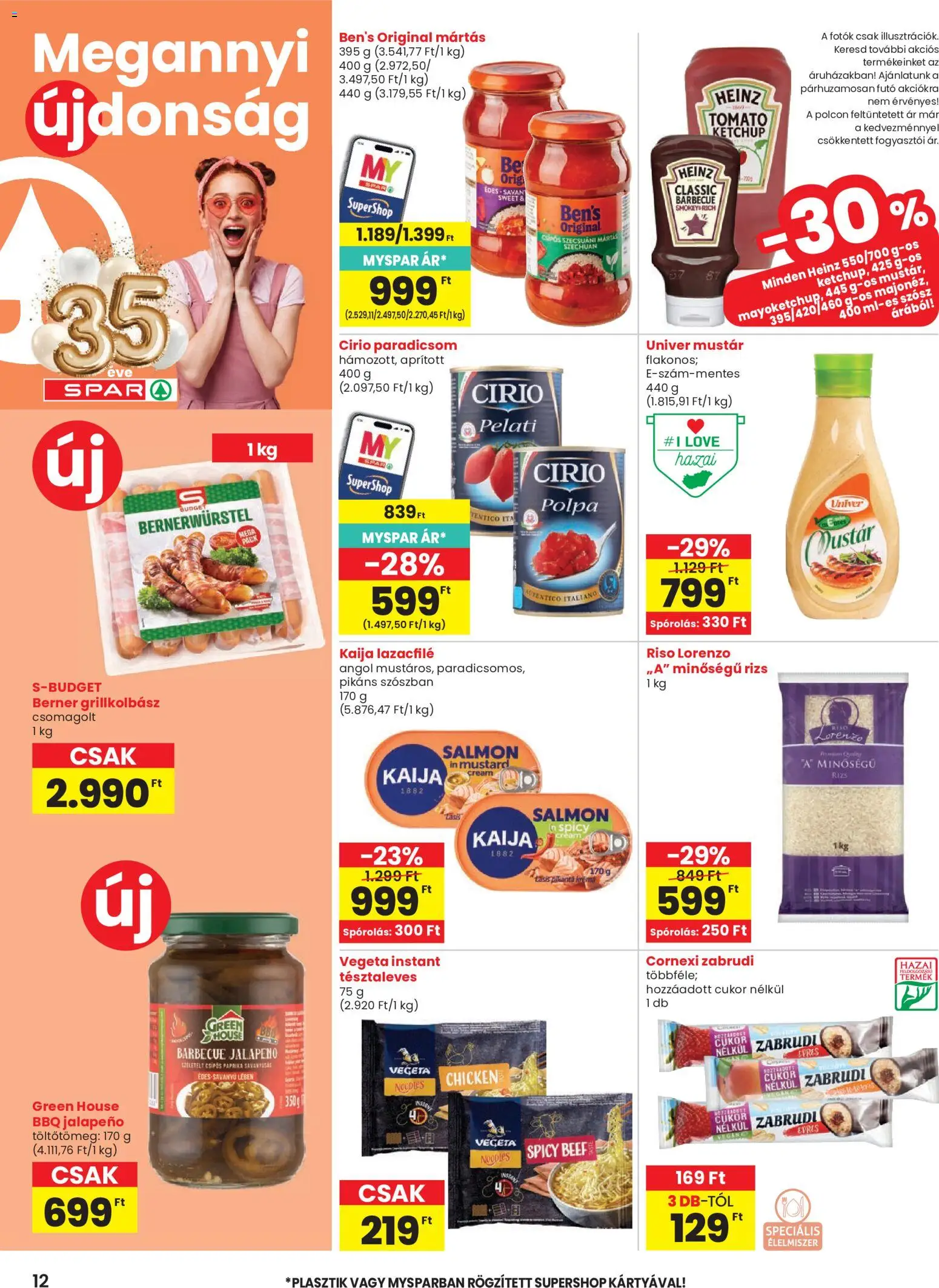 Spar akciós ujság - amely érvényes a következő dátumtól: 04.06.2026 | Oldal: 12 | Termékek: Grillkolbász, Lazacfilé, Rizs, Szósz