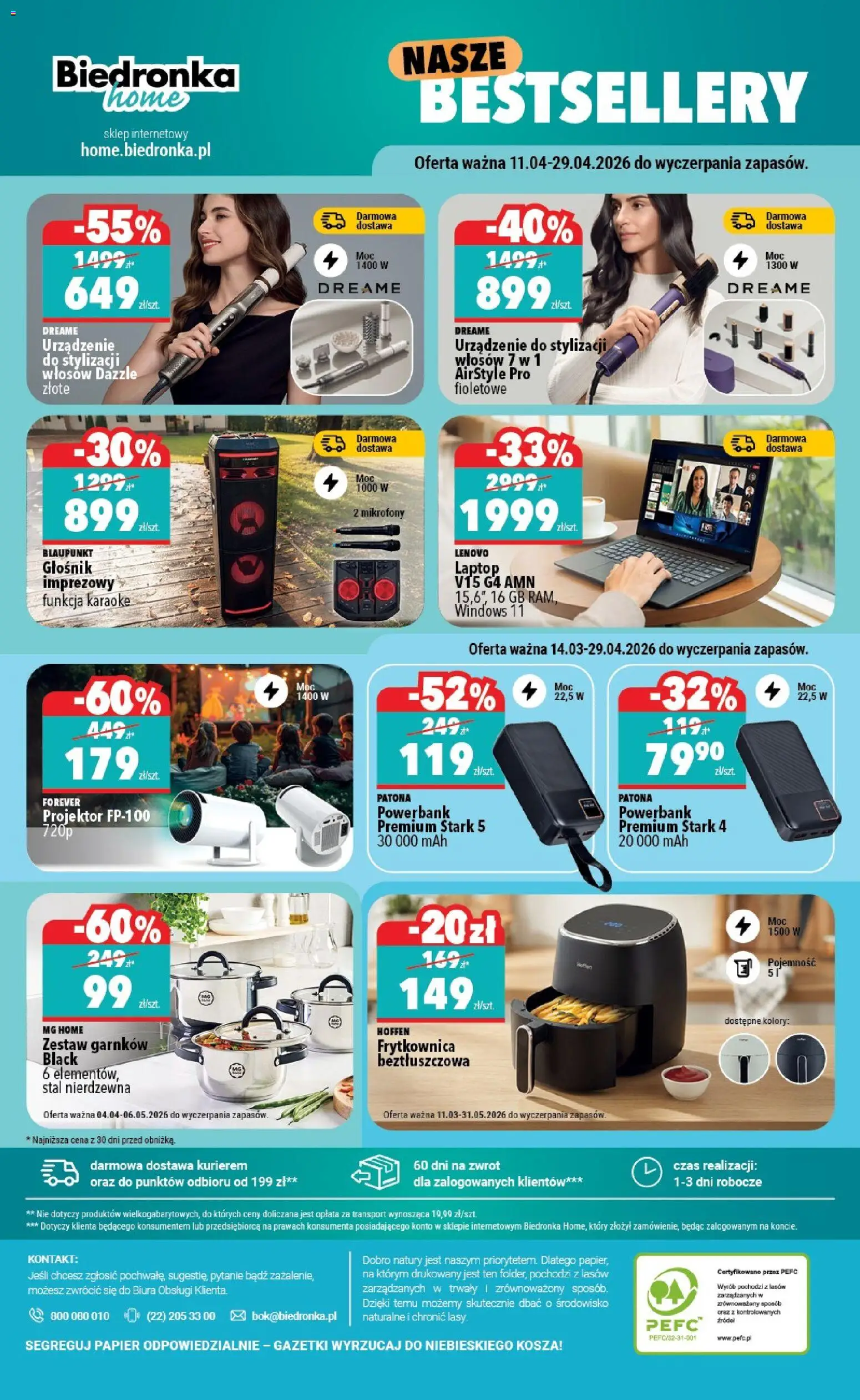 Biedronka gazetka - Home od 11.04.2026 | Strona: 6 | Produkty: Laptop, Głośnik, Frytkownica, Frytkownica beztłuszczowa