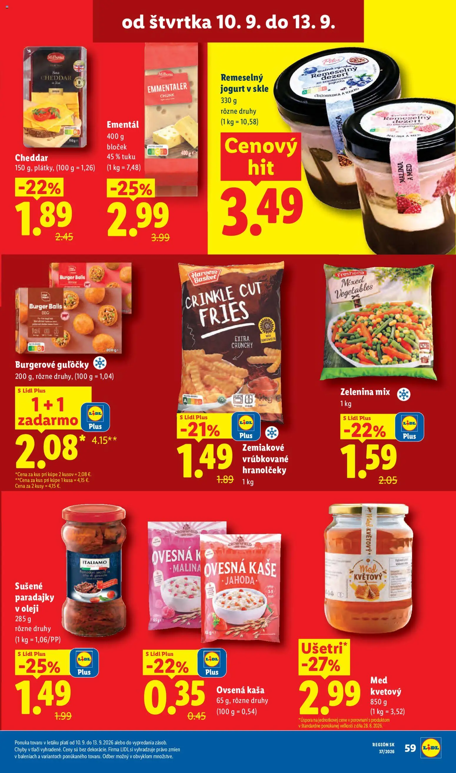 Nové Lidl akcie – leták je platný od 07.09.2026 | Strana: 73 | Produkty: Zelenina, Ovsená kaša, Kaša, Med