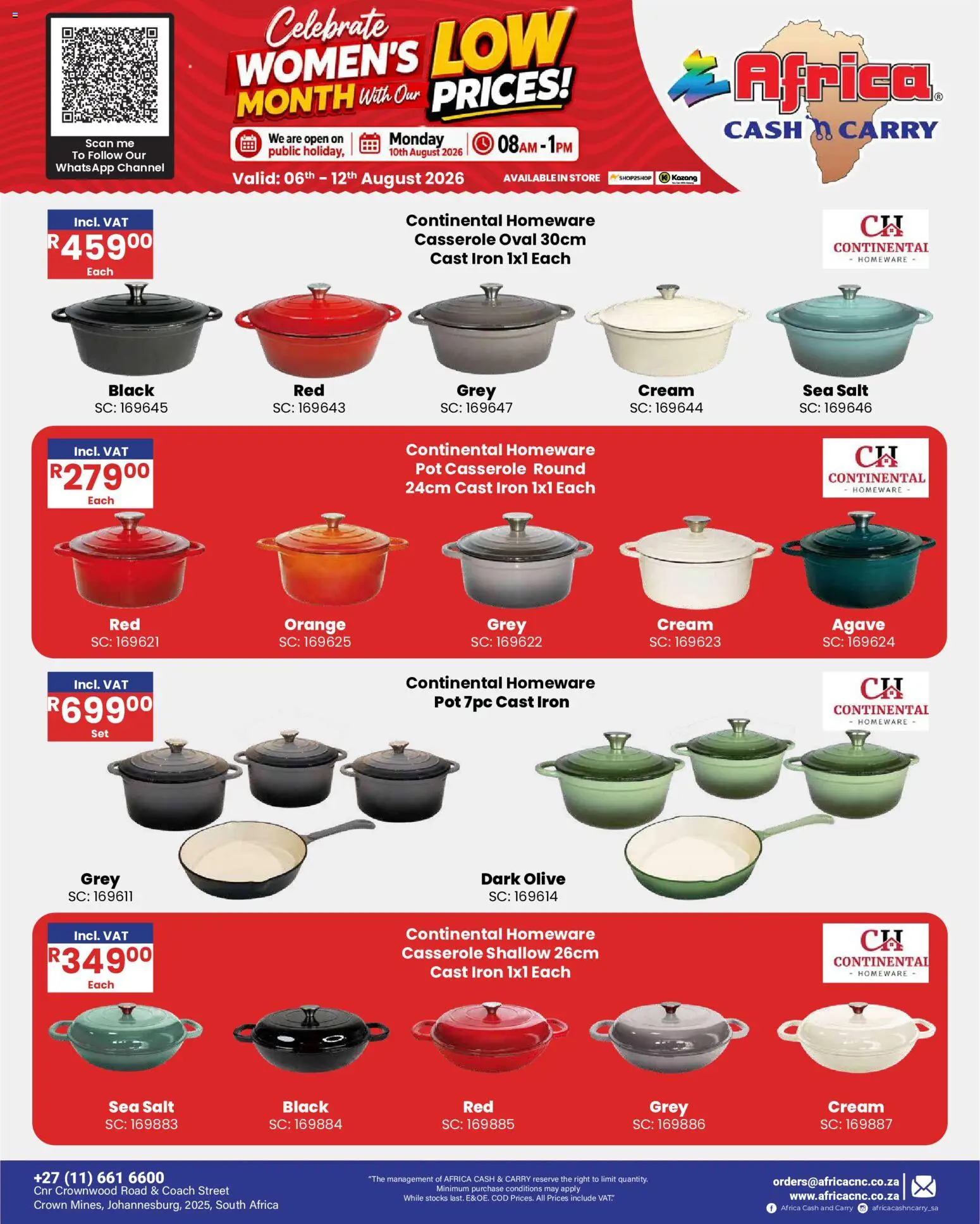 New Africa Cash & Carry catalogue – valid from 06/08/2026 | Page: 48 | Products: Iron, Alicate de unhas, Cream, Salt