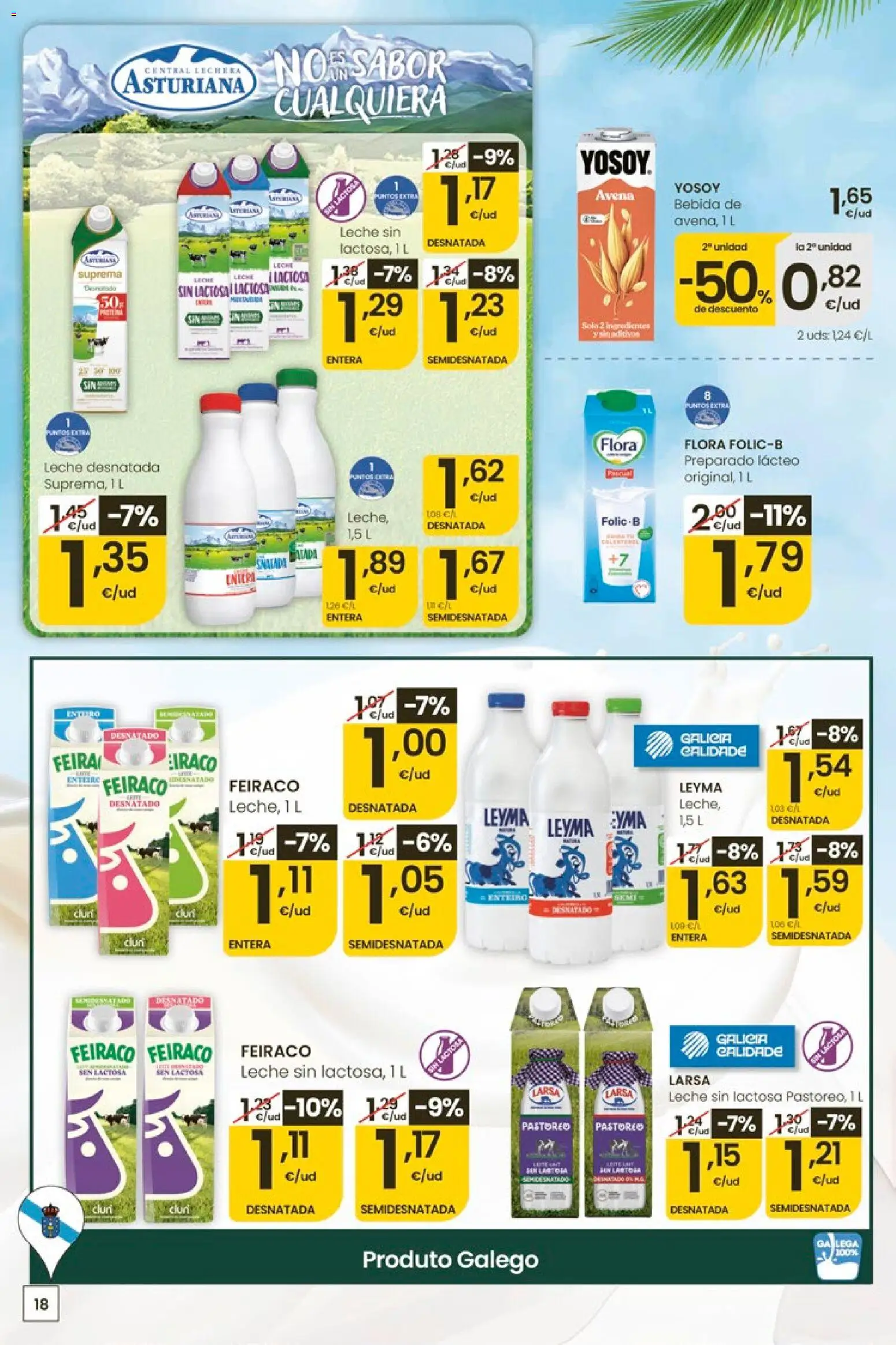 Eroski Ofertóns de verán │ válido desde el 11.06.2026 | Página: 18 | Productos: Leche desnatada, Leche sin lactosa, Leche