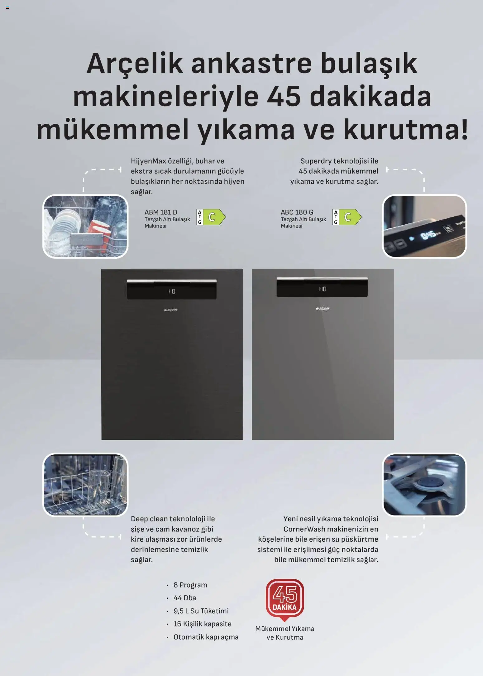 Arçelik Katalog - 01.04.2026 tarihinden itibaren geçerlidir | Sayfa: 38 | Ürünler: Su, Bulaşık makinesi