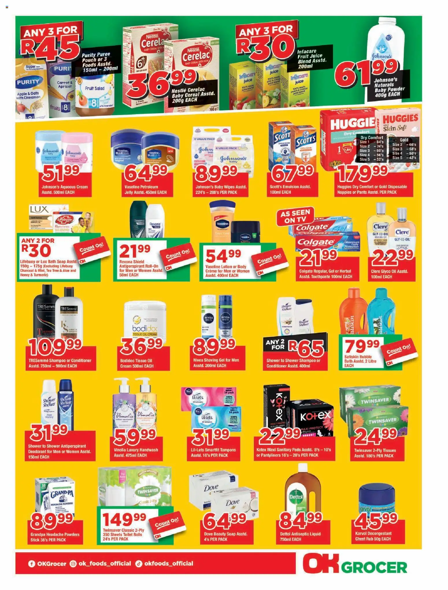 New OK Foods catalogue – valid from 23/09/2026 | Page: 7 | Products: TV, Pads, Deodorant, Fruit