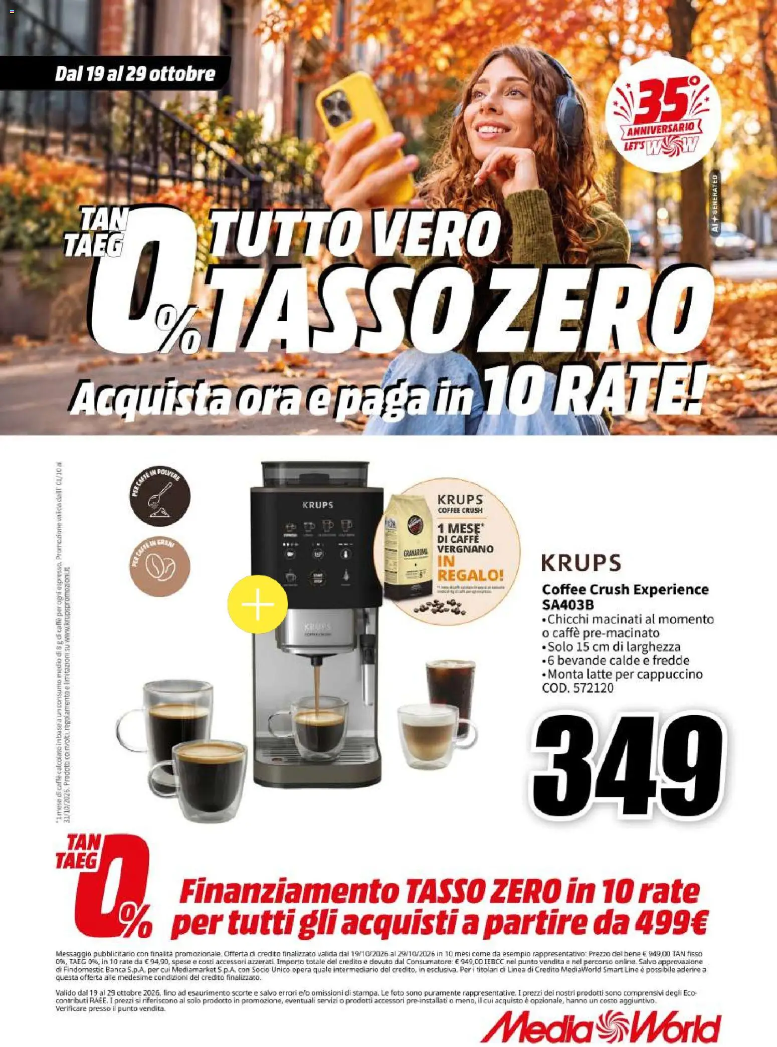 Volantino Media World del 19/10/2026 | Pagina: 75 | Prodotti: Cappuccino, Caffè, Bevande, Latte