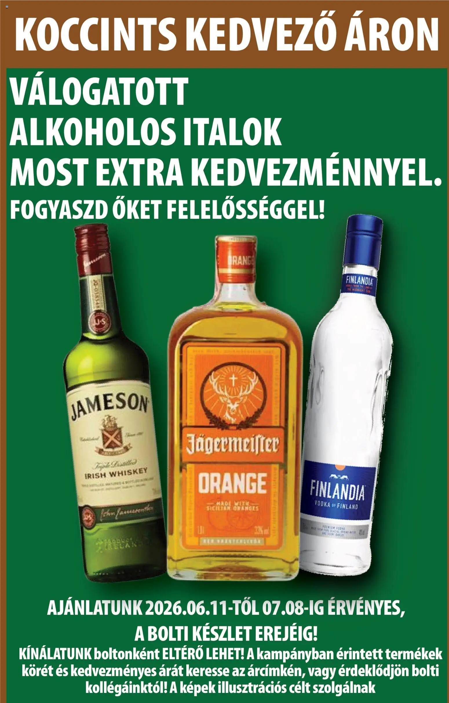COOP Szolnok akciós ujság - amely érvényes a következő dátumtól: 11.06.2026 | Oldal: 12 | Termékek: Jägermeister, Jameson, Irish whiskey, Alkoholos italok