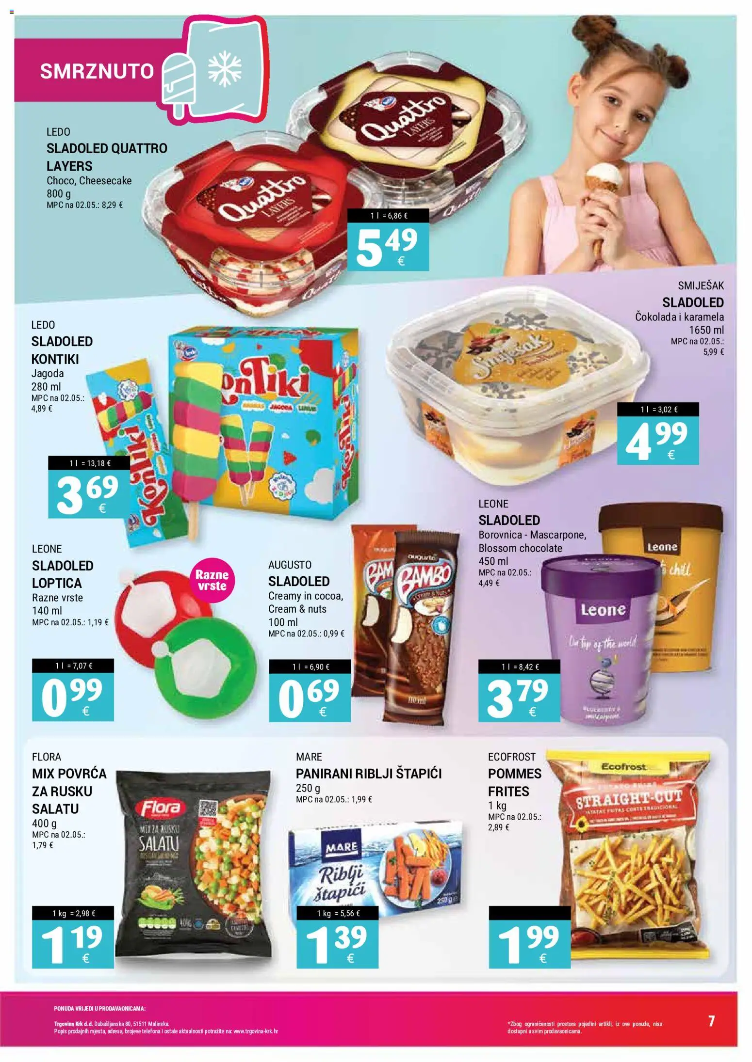 Trgovina Krk katalog | vrijedi od 17.08.2026 | Stranica: 7 | Proizvodi: Cheesecake, Ledo, Borovnica, Karamela