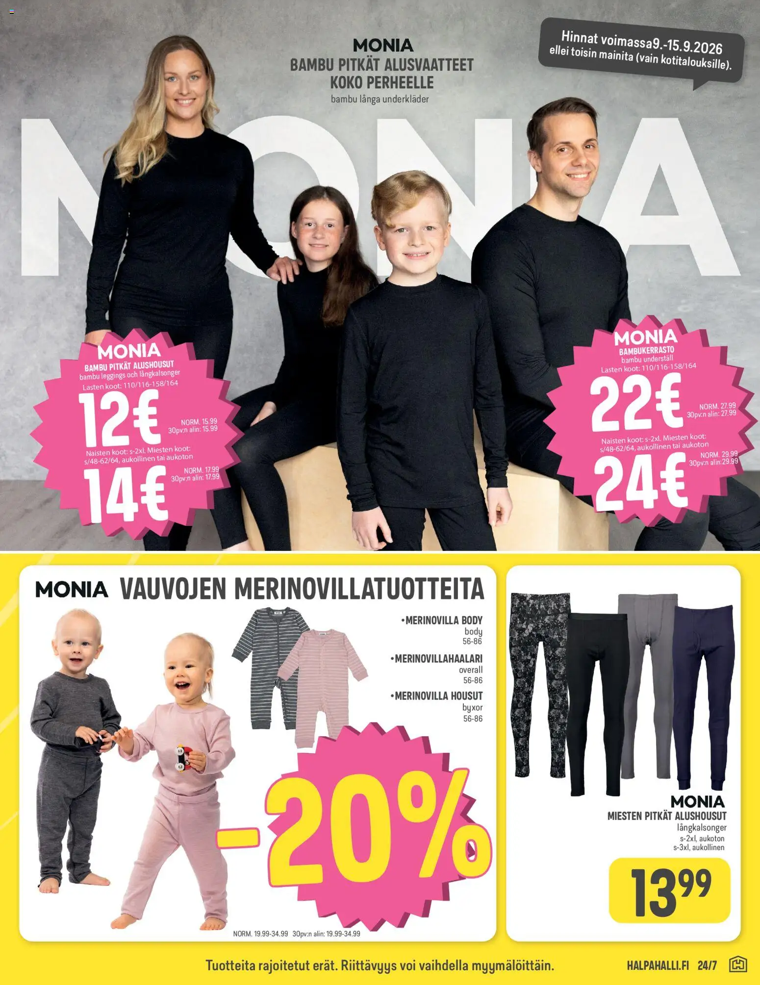 Halpa Halli tarjoukset – voimassa 09/09/2026 alkaen | Sivu: 11 | Tuotteet: Housut, Alusvaatteet, Voi, Alushousut