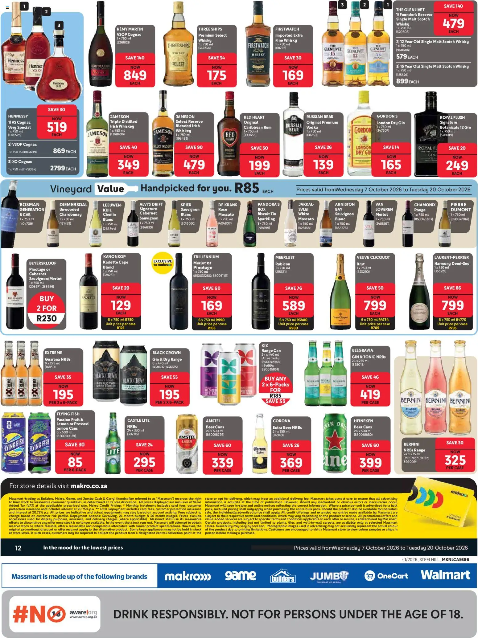 New Makro catalogue – valid from 07/10/2026 | Page: 12 | Products: Case, Caribbean rum, Vodka, Stock