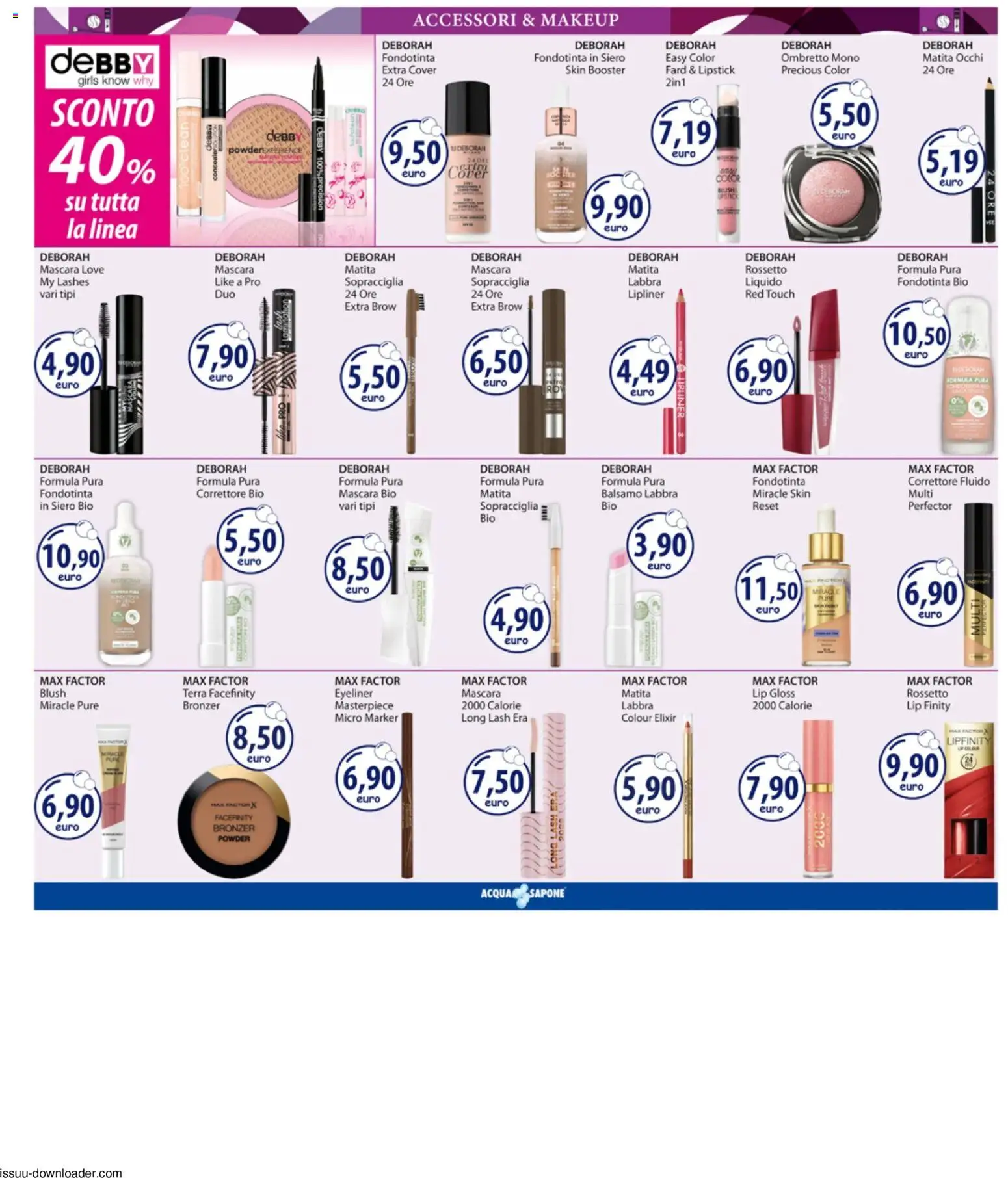 Volantino Acqua e Sapone del 10/08/2026 | Pagina: 4 | Prodotti: Mascara, Balsamo, Fondotinta, Blush