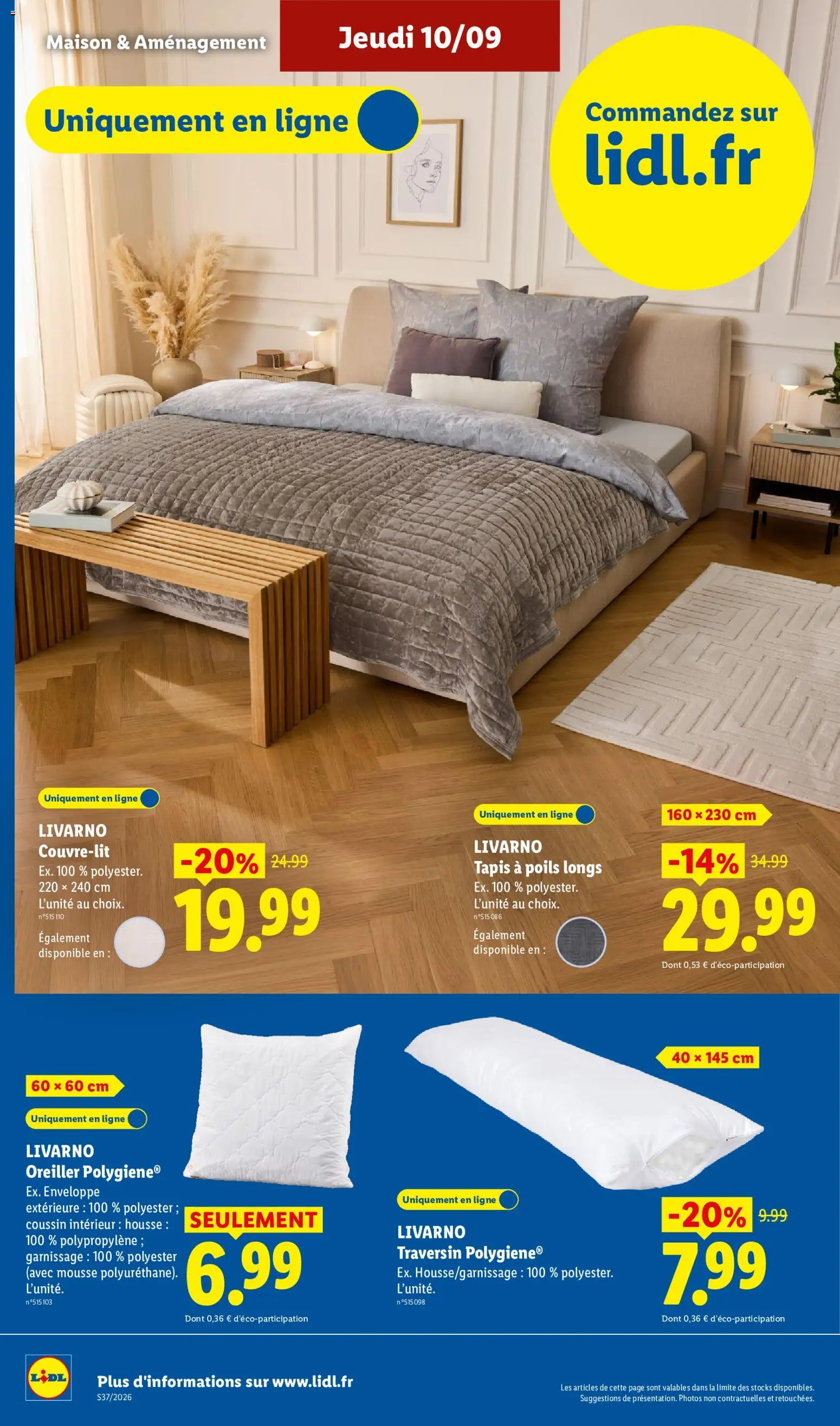 {H1} | Page: 12 | Produits: Enveloppe, Mousse, Oreiller, Livarno