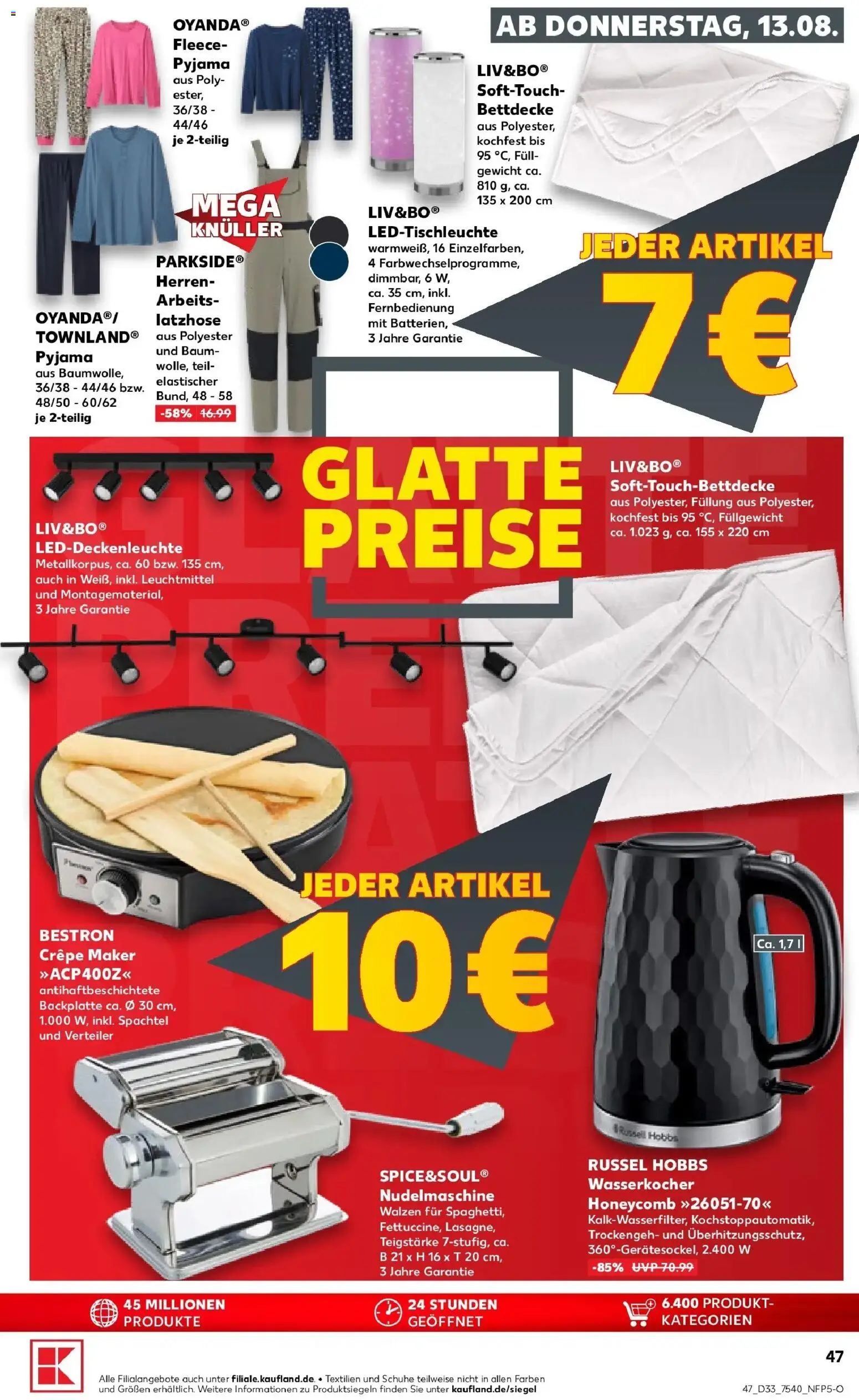 Prospekt Kaufland ab 10.08.2026 » Angebote Online zum Blättern | Seite: 56 | Produkte: Gewicht, Wasserkocher, Bettdecke, Pyjama
