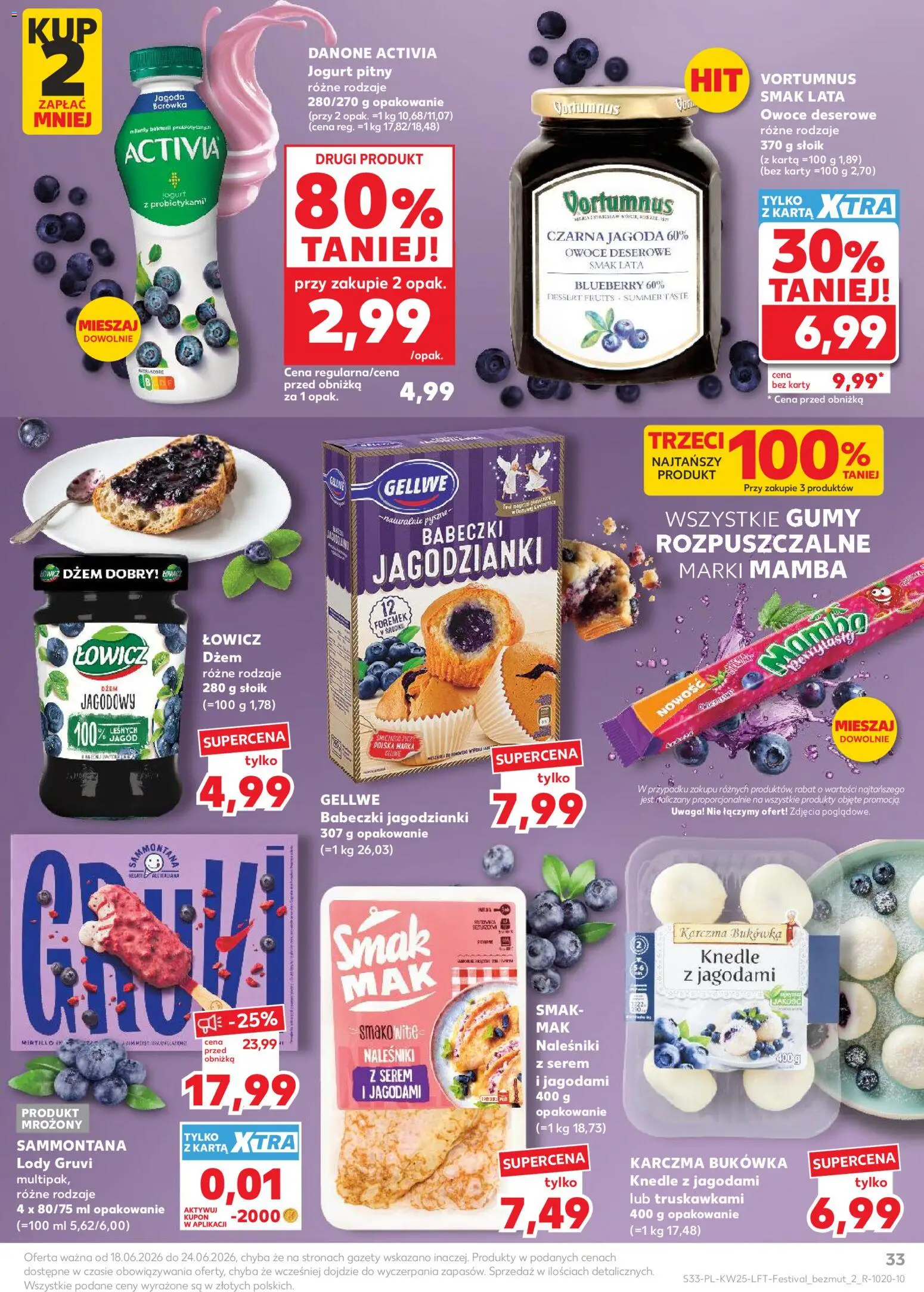 Kaufland gazetka od 18.06.2026 | Strona: 33 | Produkty: Karta, Dżem, Babeczki, Naleśniki