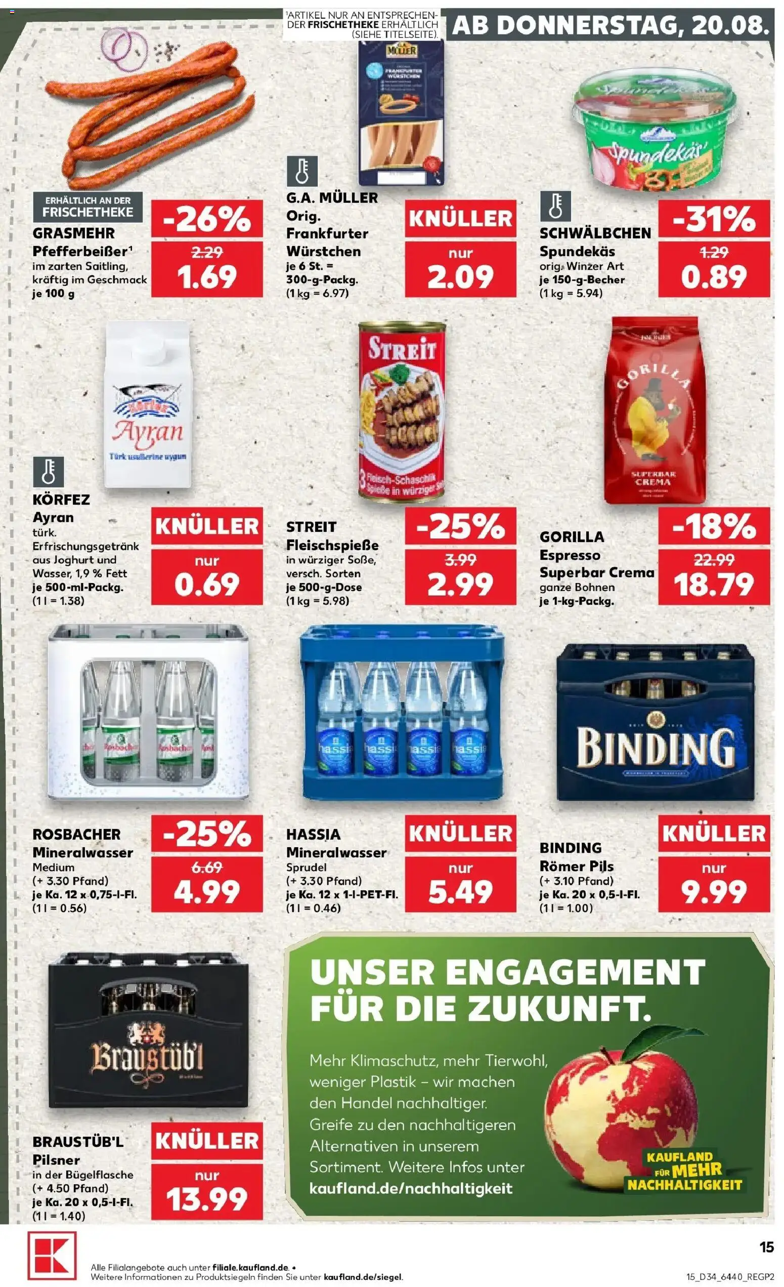 Prospekt Kaufland ab 17.08.2026 » Angebote Online zum Blättern | Seite: 26 | Produkte: Joghurt, Pils, Mineralwasser