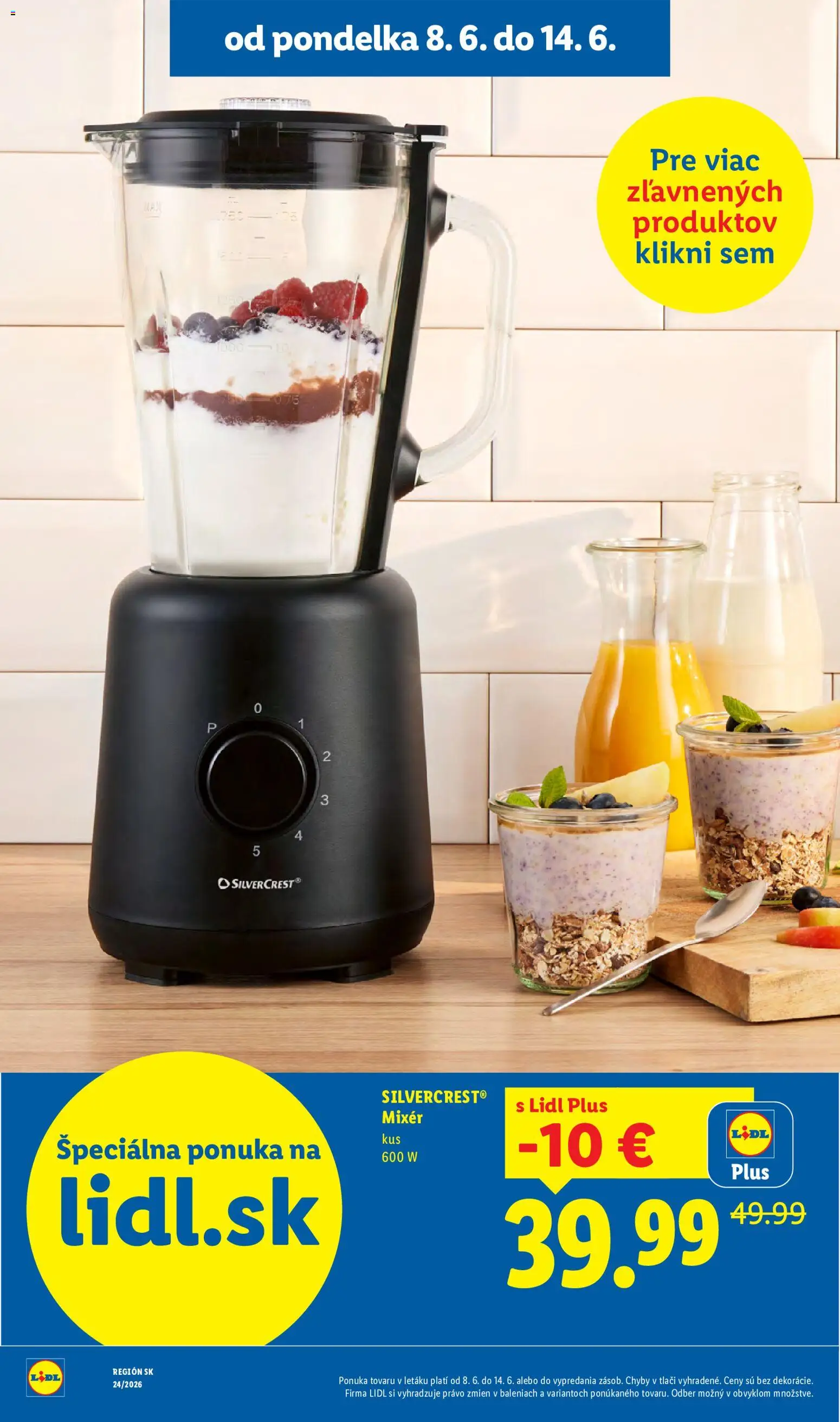 Nové Lidl akcie – leták je platný od 08.06.2026 | Strana: 14 | Produkty: Mixér