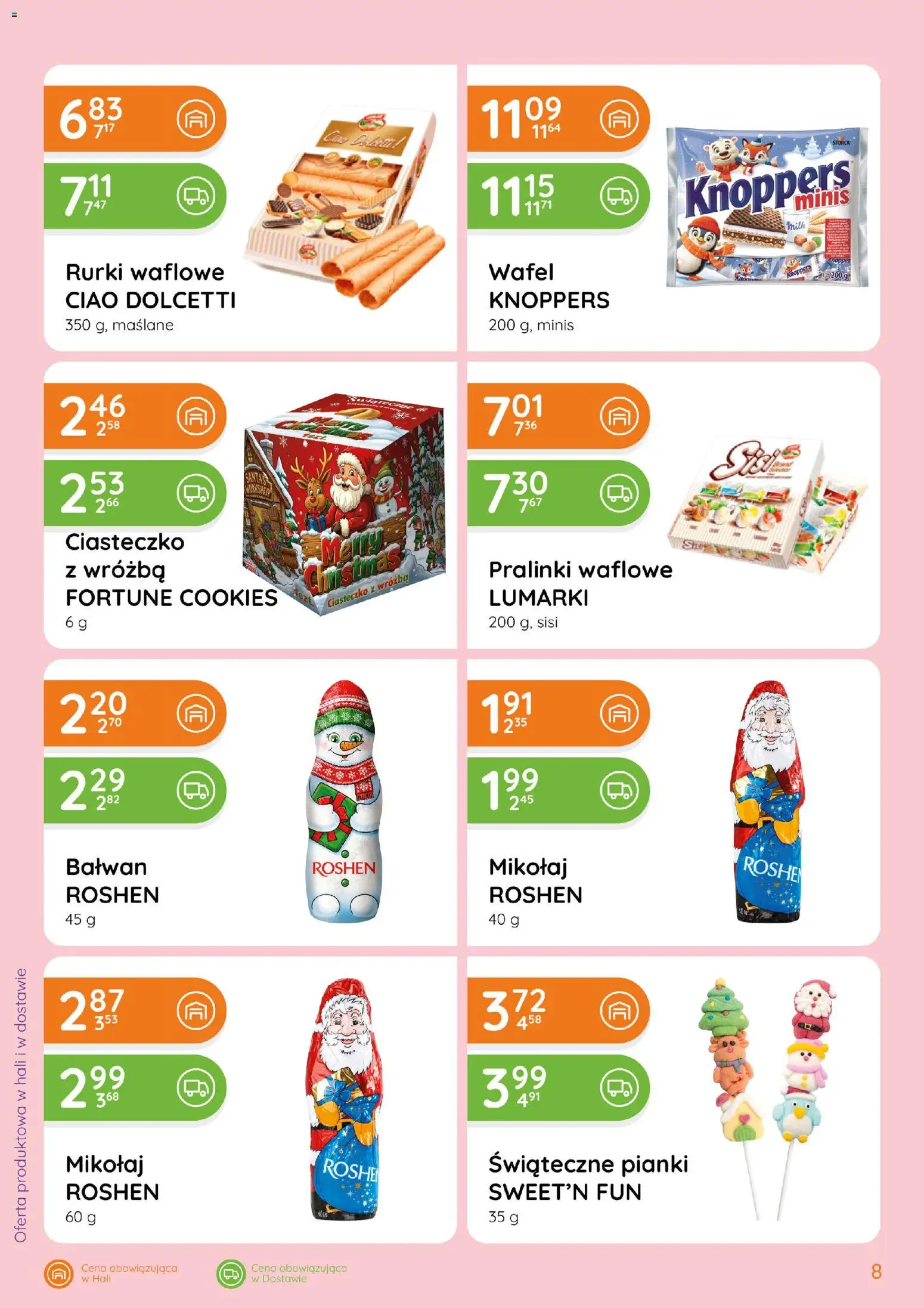 Eurocash gazetka - Katalog Boże Narodzenie - Słodycze od 15.10.2026 | Strona: 8 | Produkty: Knoppers, Pianki, Rurki waflowe