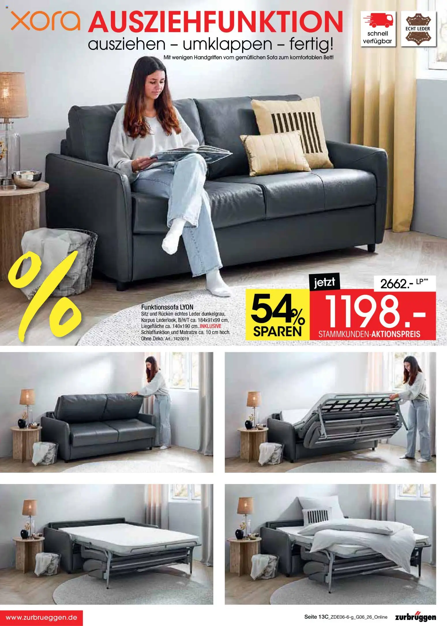 Zurbrüggen Mega Sparpreise – gültig ab 08.06.2026 | Seite: 35 | Produkte: Bett, Matratze, Sofa