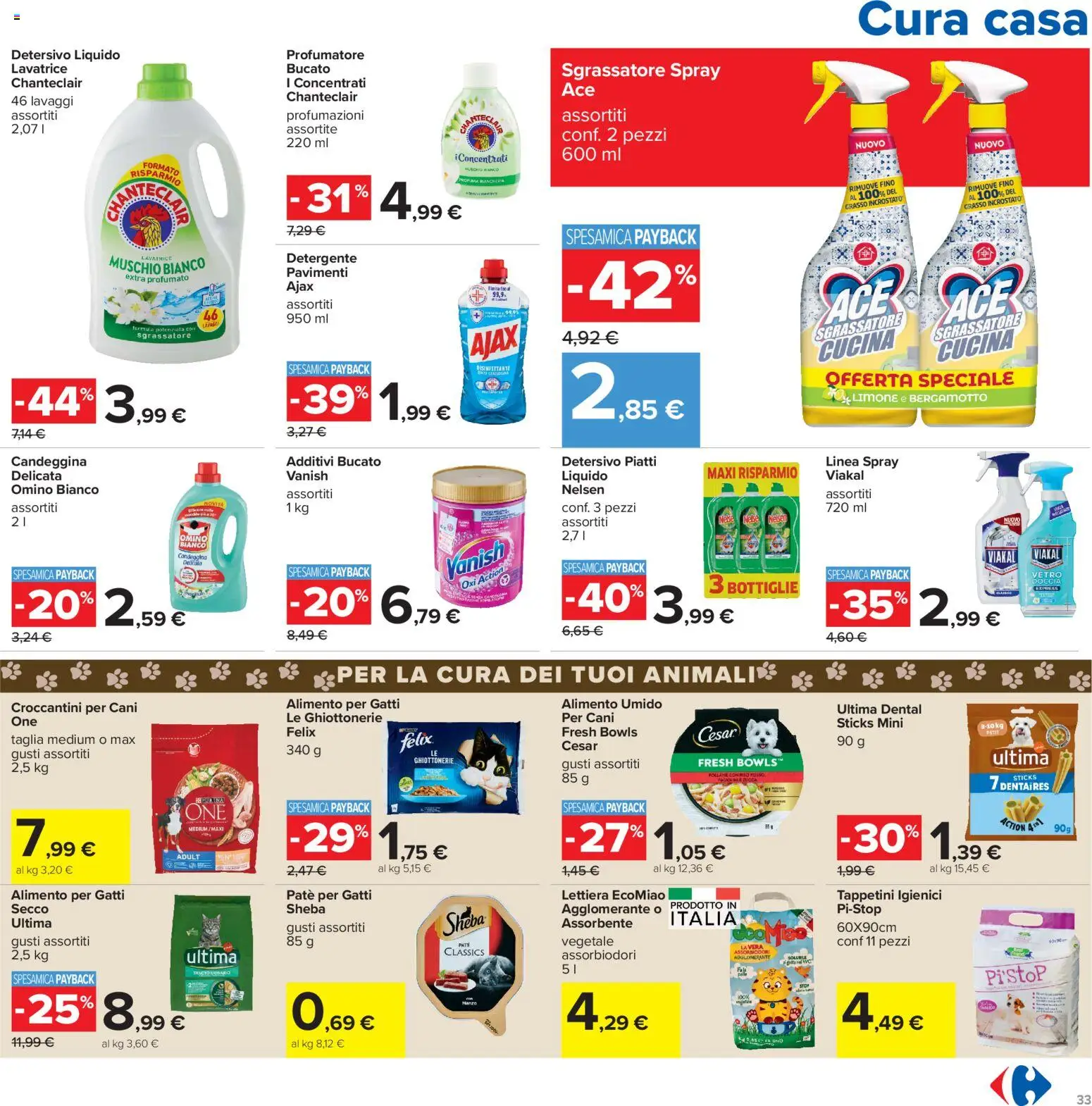 Volantino Carrefour del 04/09/2026 | Pagina: 33 | Prodotti: Piatti, Candeggina, Lavatrice, Doccia