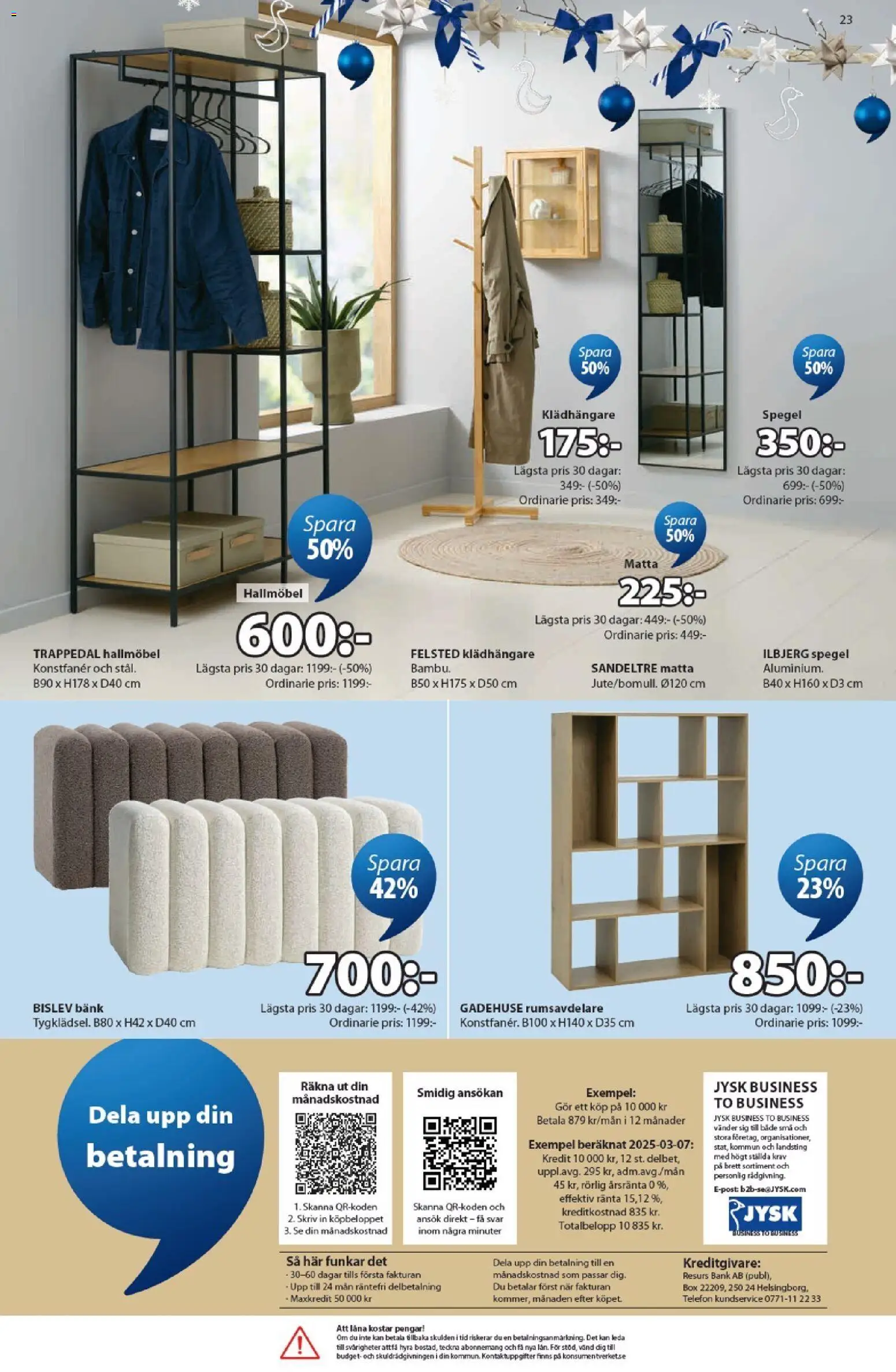 JYSK reklamblad aktuell från 19/10/2026 | Sida: 23 | Produkter: Spegel, Matta, Klädhängare, Telefon