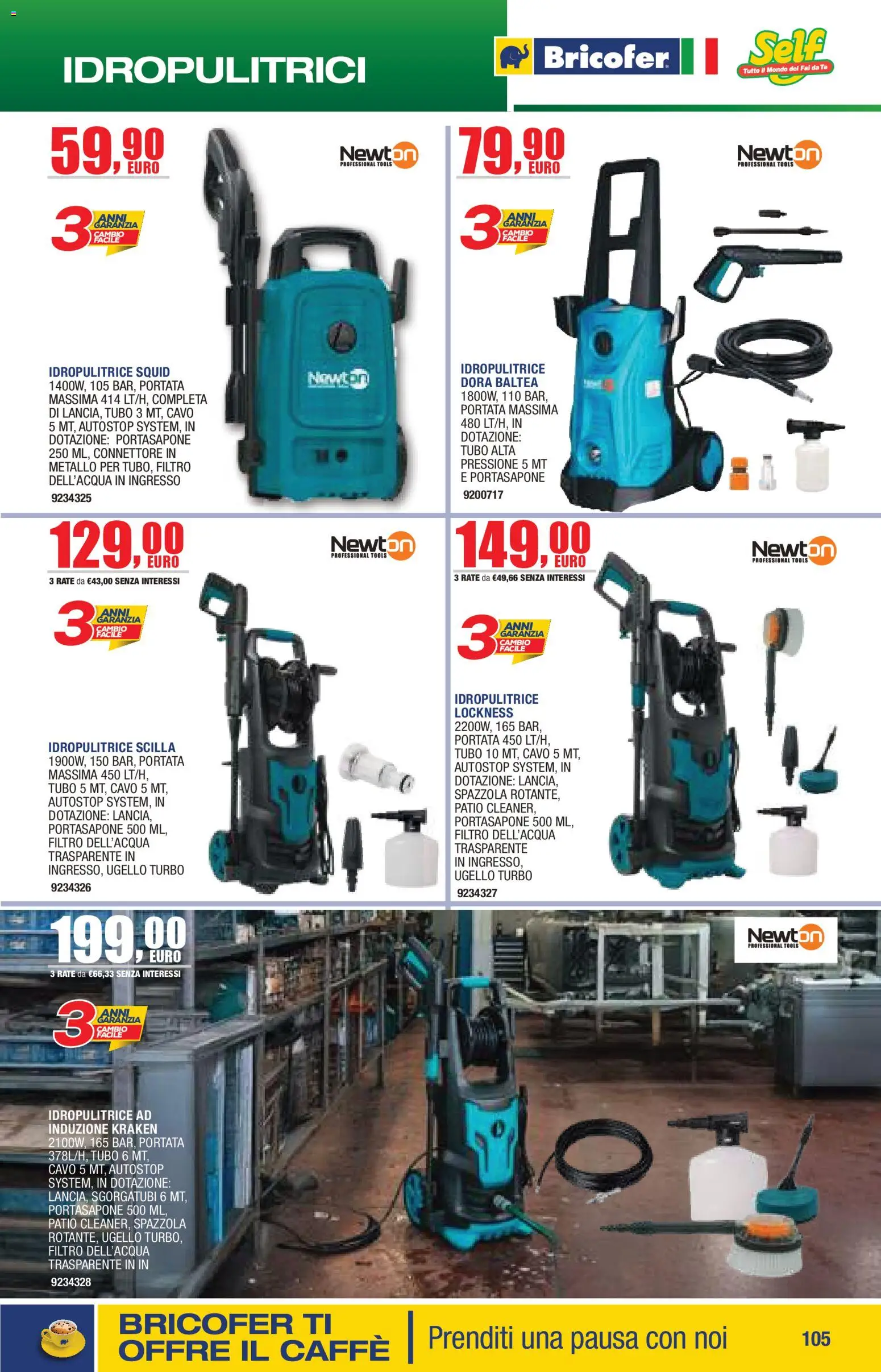 Volantino Self del 14/04/2026 | Pagina: 105 | Prodotti: Spazzola, Idropulitrice, Cavo, Connettore