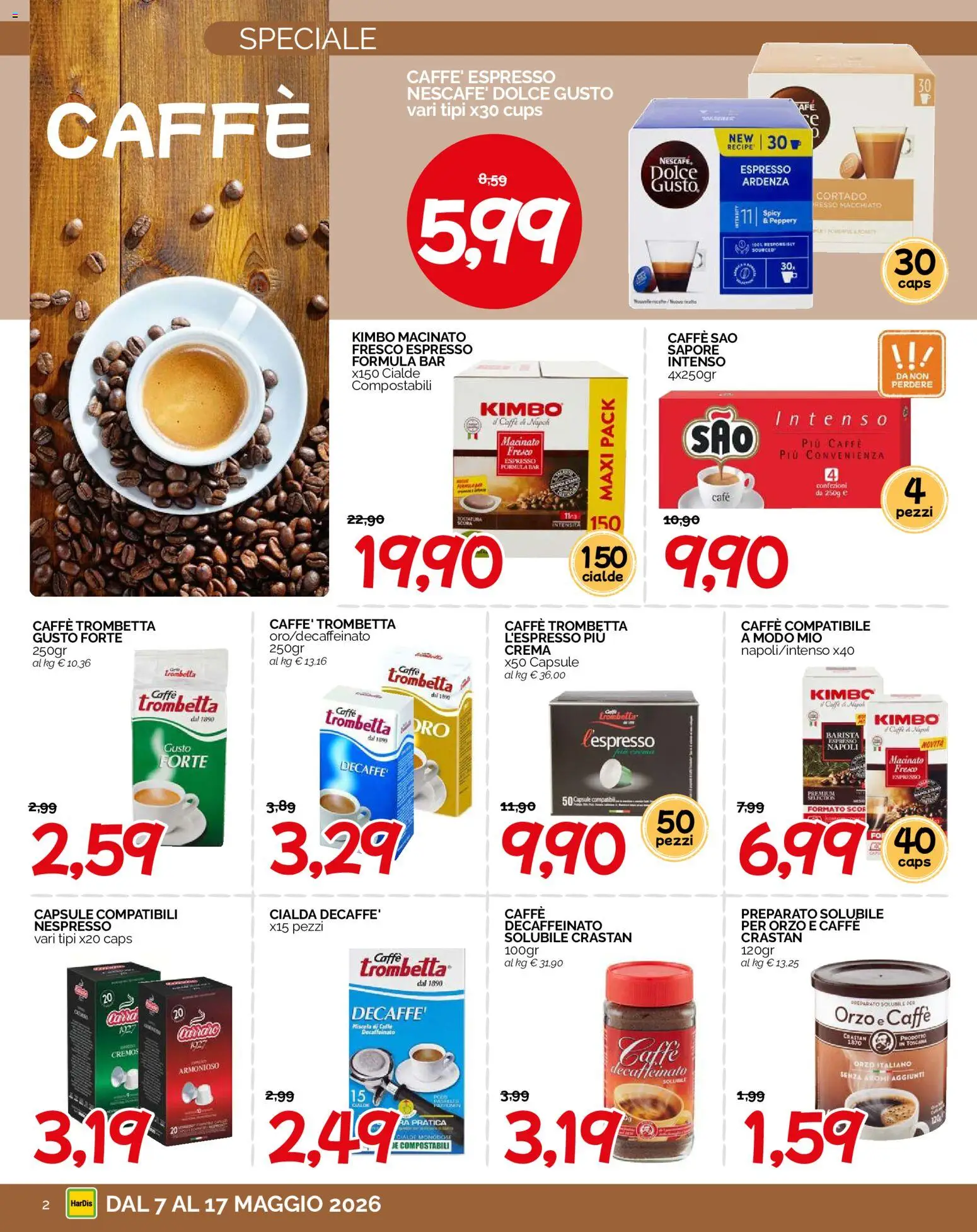 Volantino HarDis del 07.05.2026 | Pagina: 2 | Prodotti: Crema, Caffè, Macinato