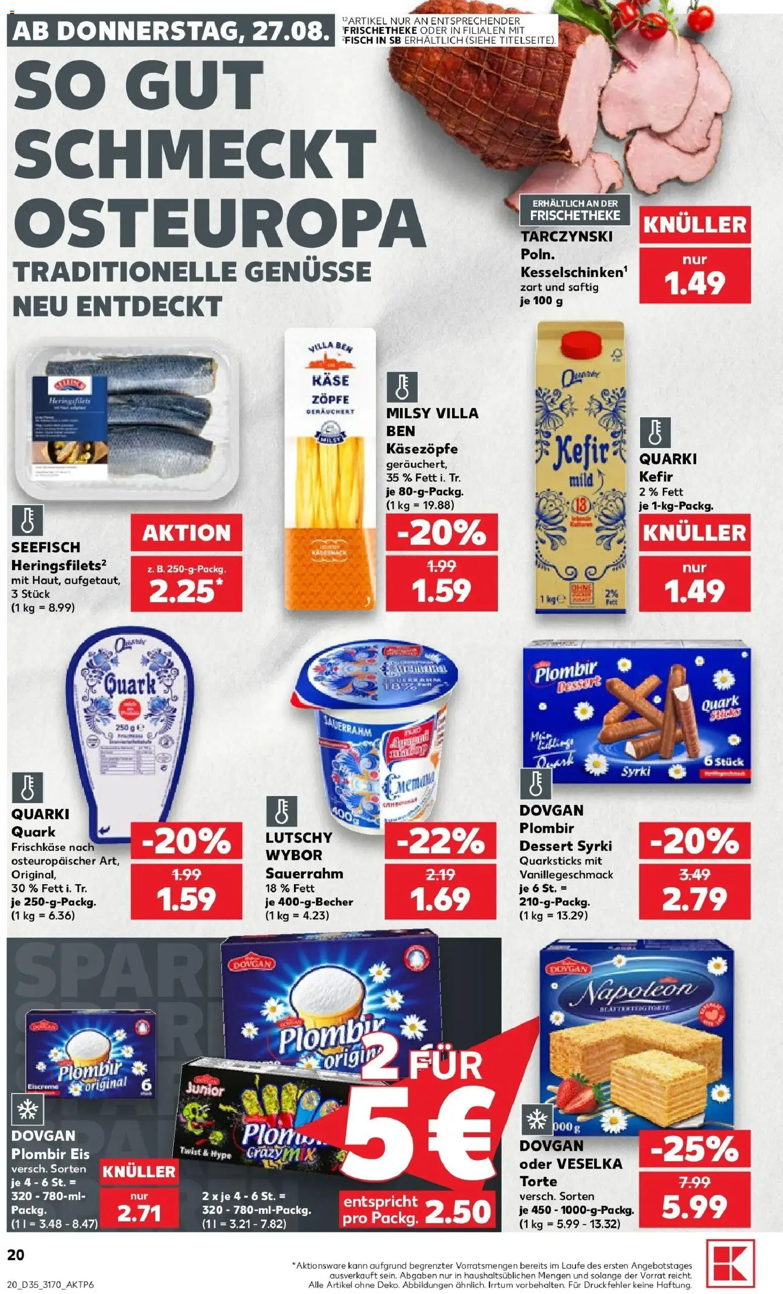 Prospekt Kaufland ab 24.08.2026 » Angebote Online zum Blättern | Seite: 31 | Produkte: Quark, Käse, Sauerrahm, Frischkase