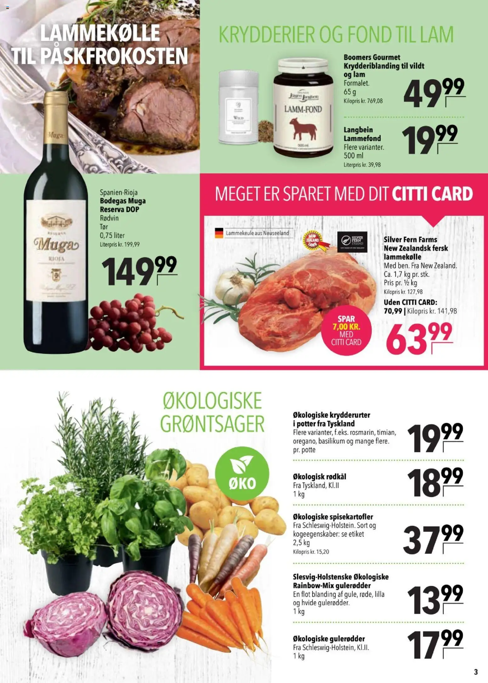 CITTI tilbudsavis – gyldig fra 25/03/2026 | Side: 3 | Produkter: Gulerødder, Lammekølle, Rødvin, Basilikum