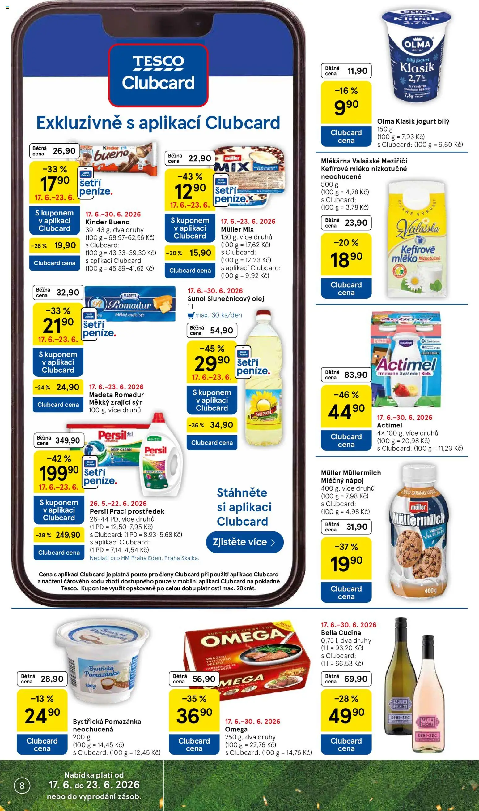 Tesco leták - Hypermarket od 17.06.2026 | Strana: 8 | Produkty: Olej, Slunečnicový olej, Bílý jogurt, Kinder