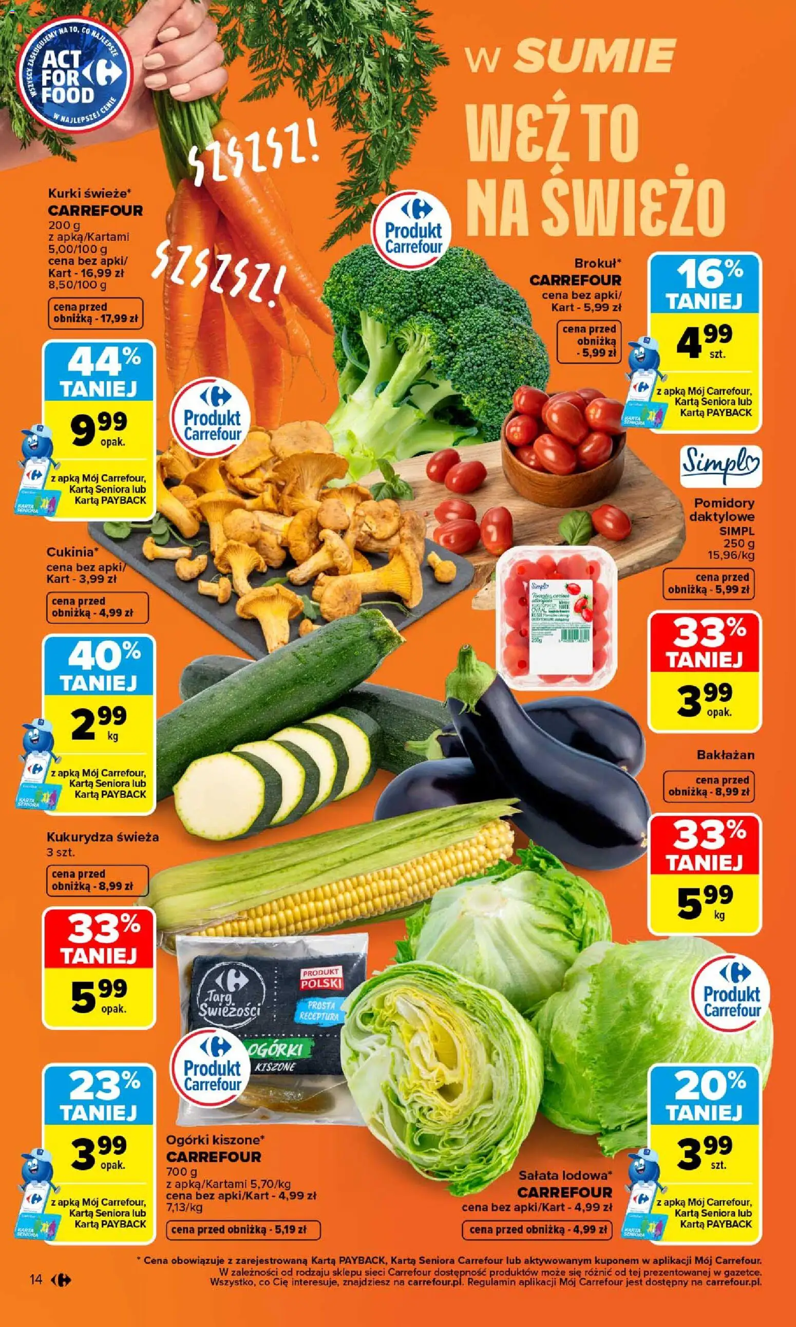 Carrefour gazetka od 24.08.2026 | Strona: 16 | Produkty: Bakłażan, Karta, Kurki, Cukinia