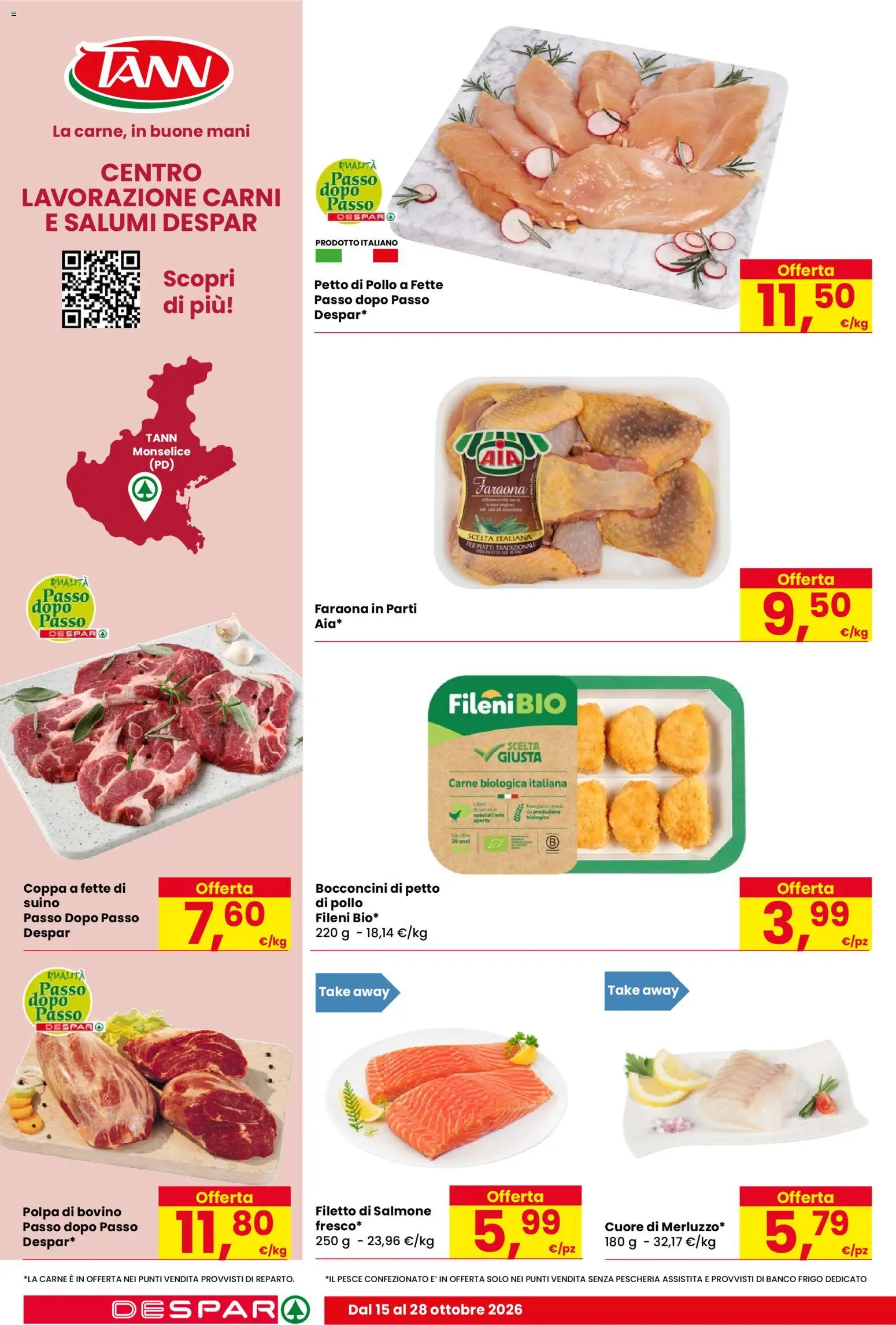 Volantino Despar del 15/10/2026 | Pagina: 2 | Prodotti: Bovino, Pesce, Filetto, Suino