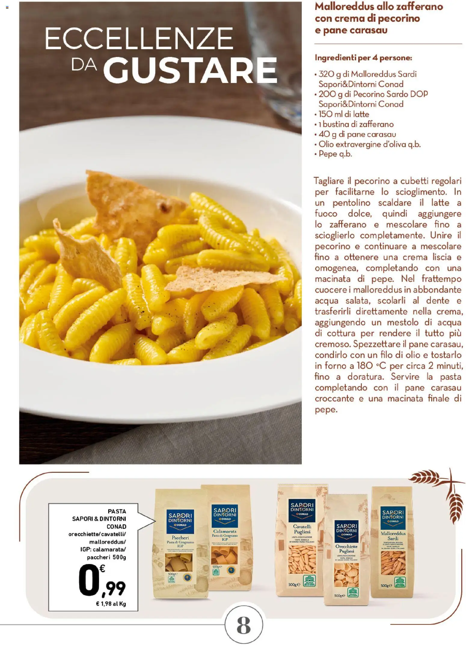 Volantino Conad del 01/07/2026 | Pagina: 8 | Prodotti: Pane, Pepe, Olio, Pasta