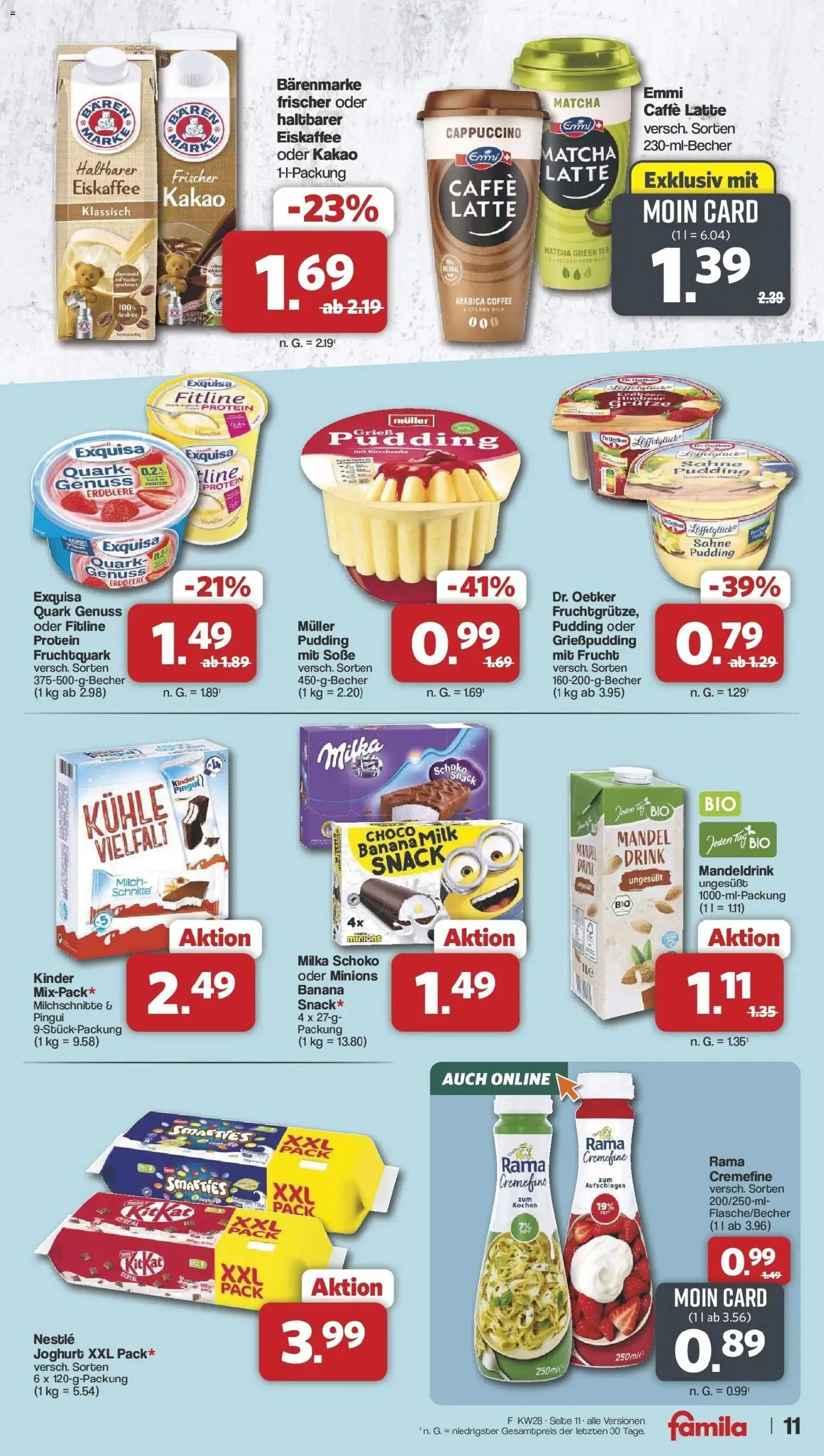 Famila Nordwest Prospekt Zeven – gültig ab 06.07.2026 | Seite: 11 | Produkte: Top, Exquisa, Soße, Sahne