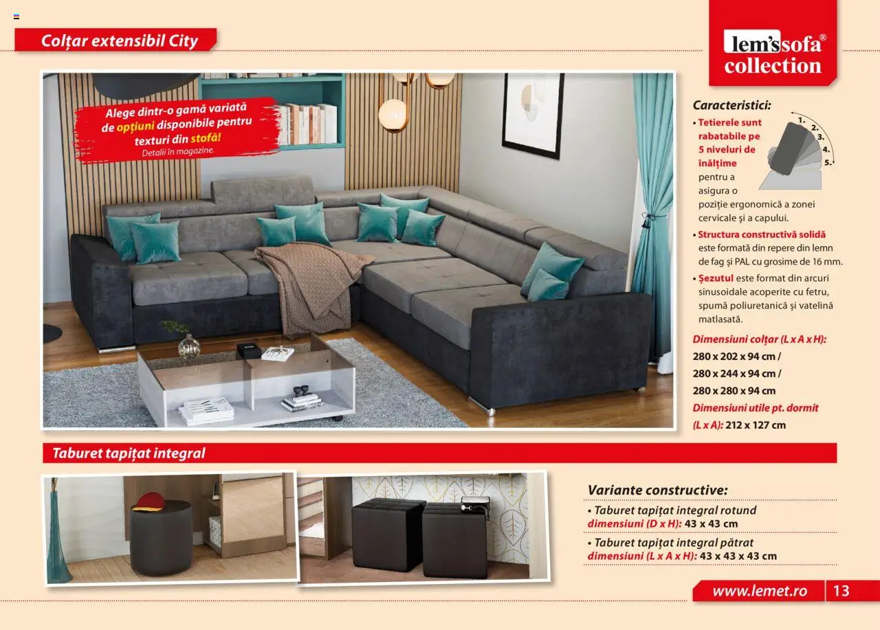 Noul catalog Lem’s – valabil de la 17.11.2023 | Pagină: 13 | Produse: Colțar, Taburet