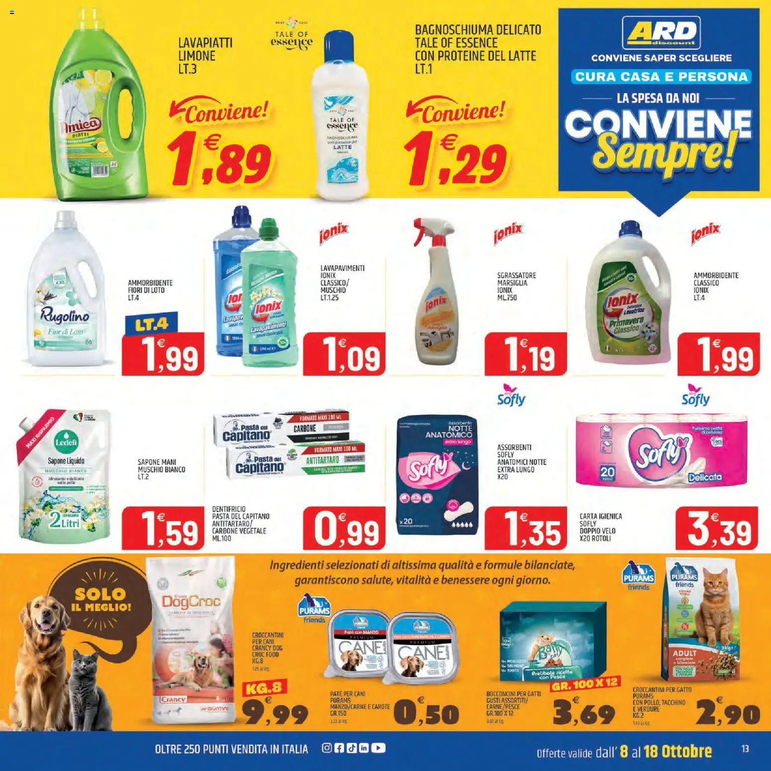 Volantino ARD Discount del 08/10/2026 | Pagina: 13 | Prodotti: Salmone, Pesce, Loto, Fiori di loto