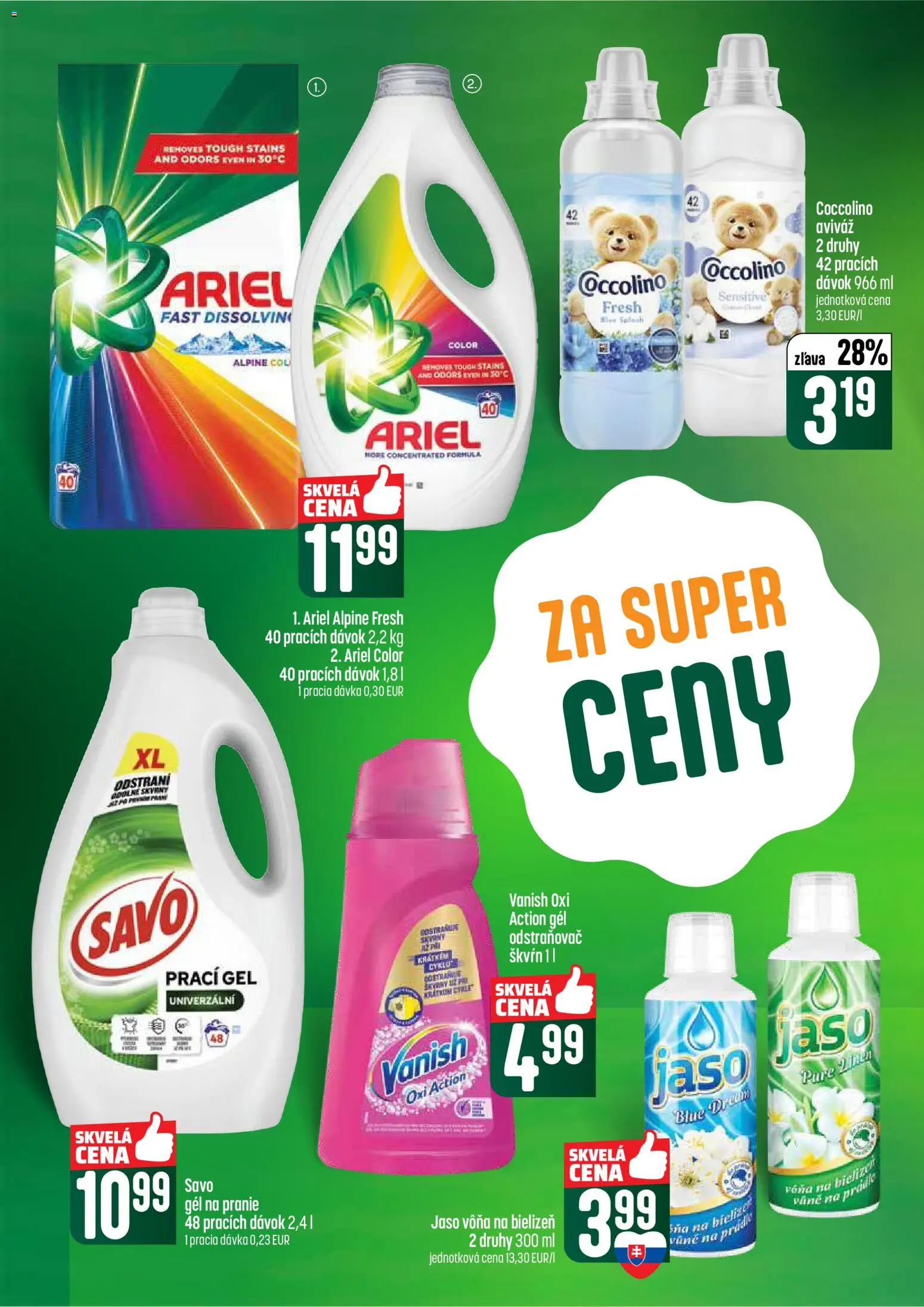 Nové COOP Jednota akcie – leták je platný od 07.05.2026 | Strana: 54 | Produkty: Savo, Vanish, Aviváž, Ariel