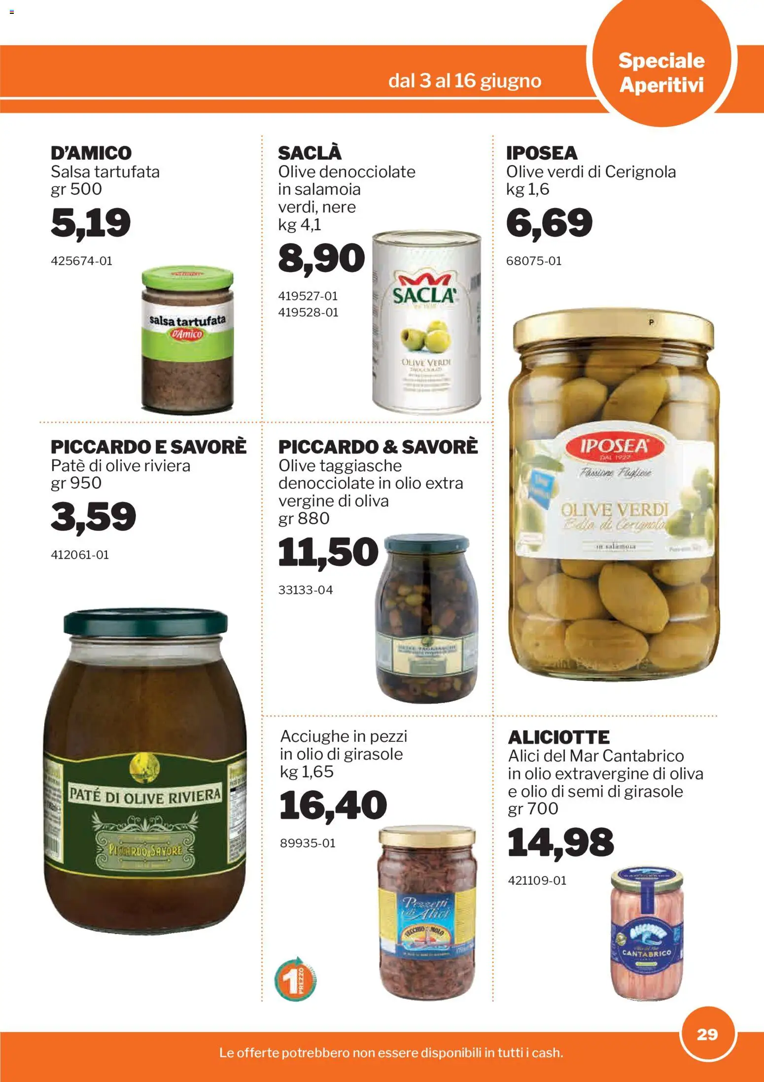 Volantino Sogegross del 03.06.2026 | Pagina: 29 | Prodotti: Olio, Olive, Acciughe, Alici