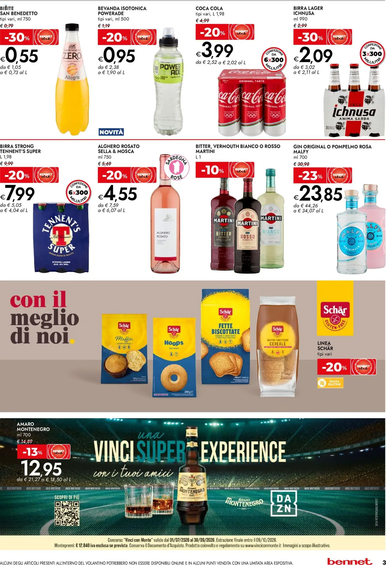 Volantino bennet del 20/08/2026 | Pagina: 3 | Prodotti: Gin, Pompelmo, Muffin, Coca Cola